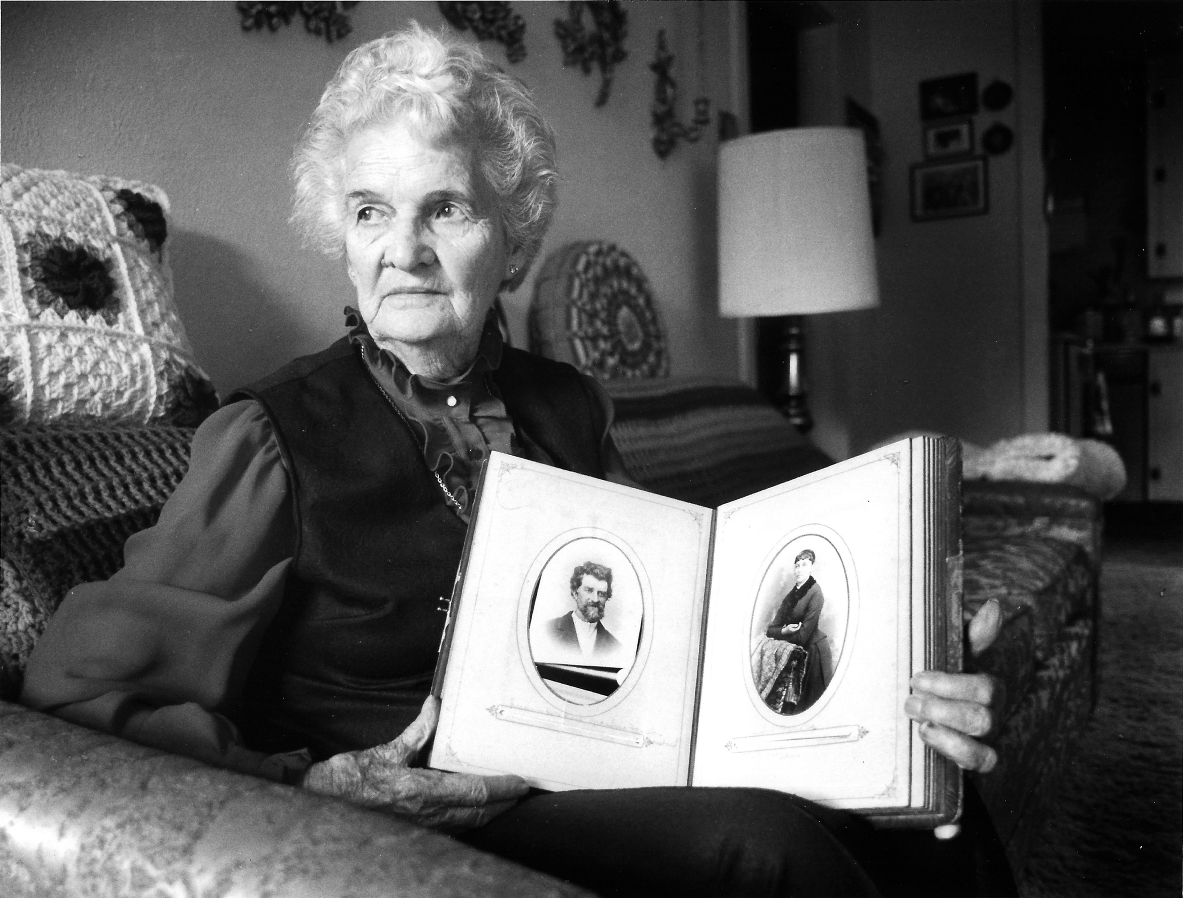 While seated in her Lewiston home, Phoebe Paffile holds an album which includes many of her old photographs in this Greg Vogel photo published in the June 25, 1989, Lewiston Tribune. Reporter Michael Haberman interviewed Paffile for one of the stories in his Elders series which accompanied the photo. In it, she detailed the fruit and vegetable operation she operated with her husband, John, on about 25 acres of land along the Clearwater River in the 1930s, ‘40s and ‘50s. Paffile told about her childhood growing up on Clarkston’s Rankin Hill where her father made his living growing fruits and vegetables, and then of her marriage to John Paffile and starting their first truck farm on five acres in 1926. Their business eventually distributed produce throughout the Inland Northwest, according to the story, and it was hard work. “I’d get up at 4 in the morning and load truck,” Paffile said. “I’d get to bed at 10:30 or so at night usually. Sometimes not.” Readers who would like to share their historical photos (20 years or older) from throughout the region may do so by emailing them to blasts@lmtribune.com or submitting them to: Blast from the Past, P.O. Box 957, Lewiston, ID 83501. Questions? Call Jeanne M. DePaul at (208) 848-2221.