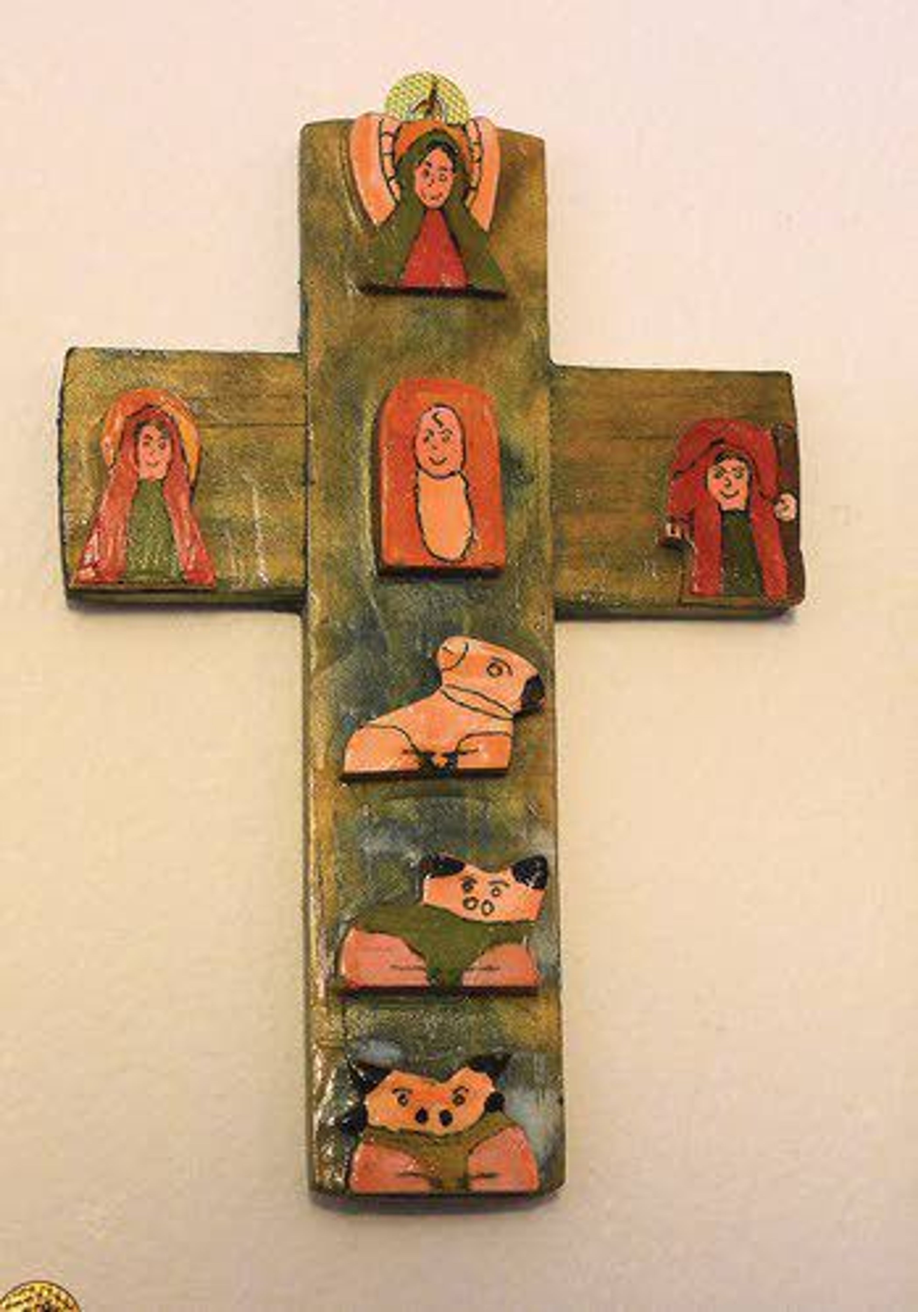 Nativity scenes come in all shapes and sizes, like this cross.