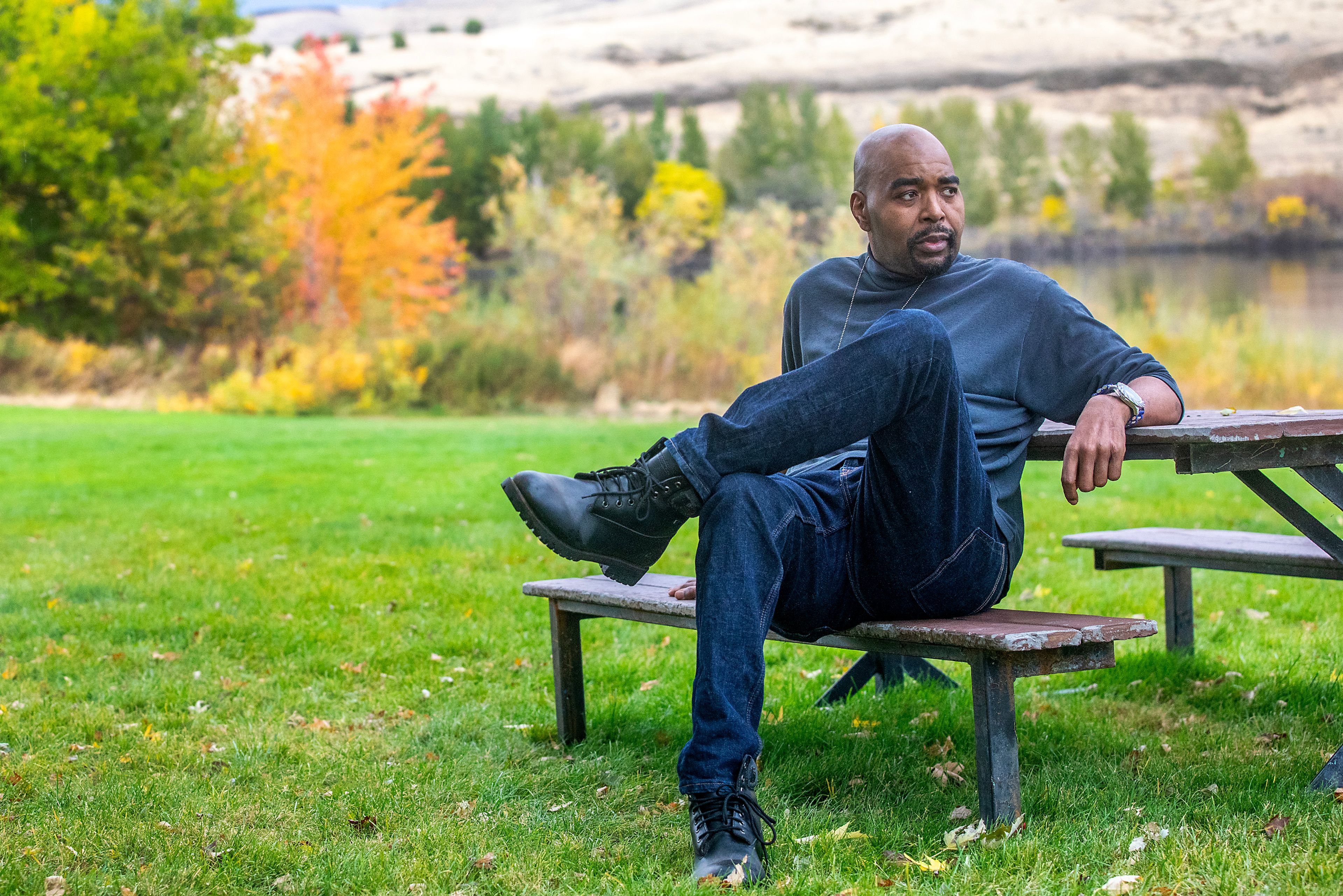 Billy Ray Rock poses for a photo Thursday, Oct. 17, at Chief Looking Glass Park in Asotin.