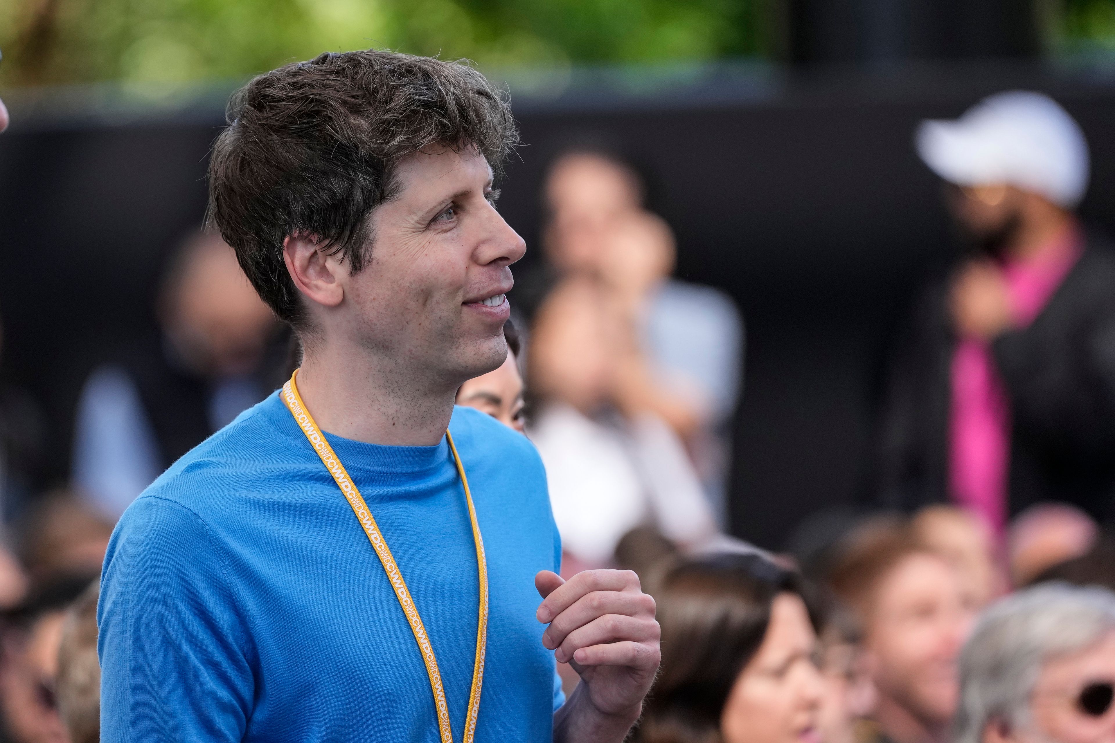 OpenAI CEO Sam Altman attends an Apple event announcing new products in Cupertino, Calif., Monday, June 10, 2024.