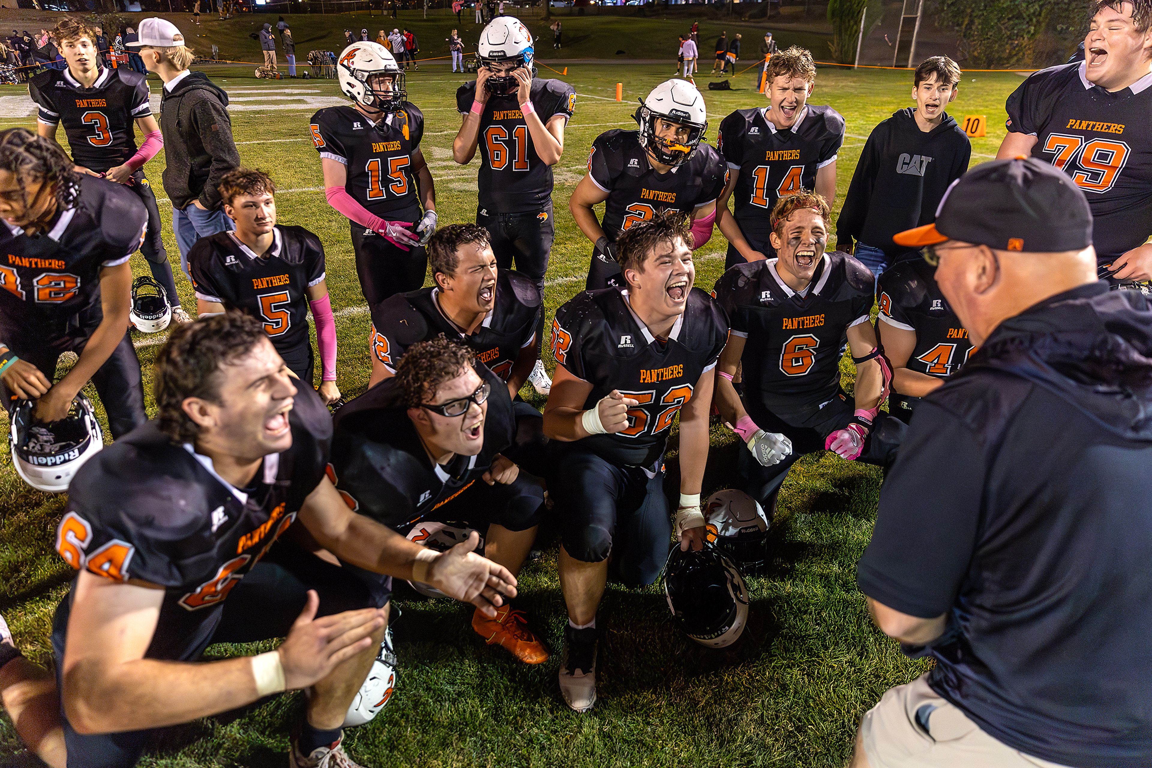 Asotin celebrates its victory over Reardan after a Northeast 2B district game Friday in Asotin.,