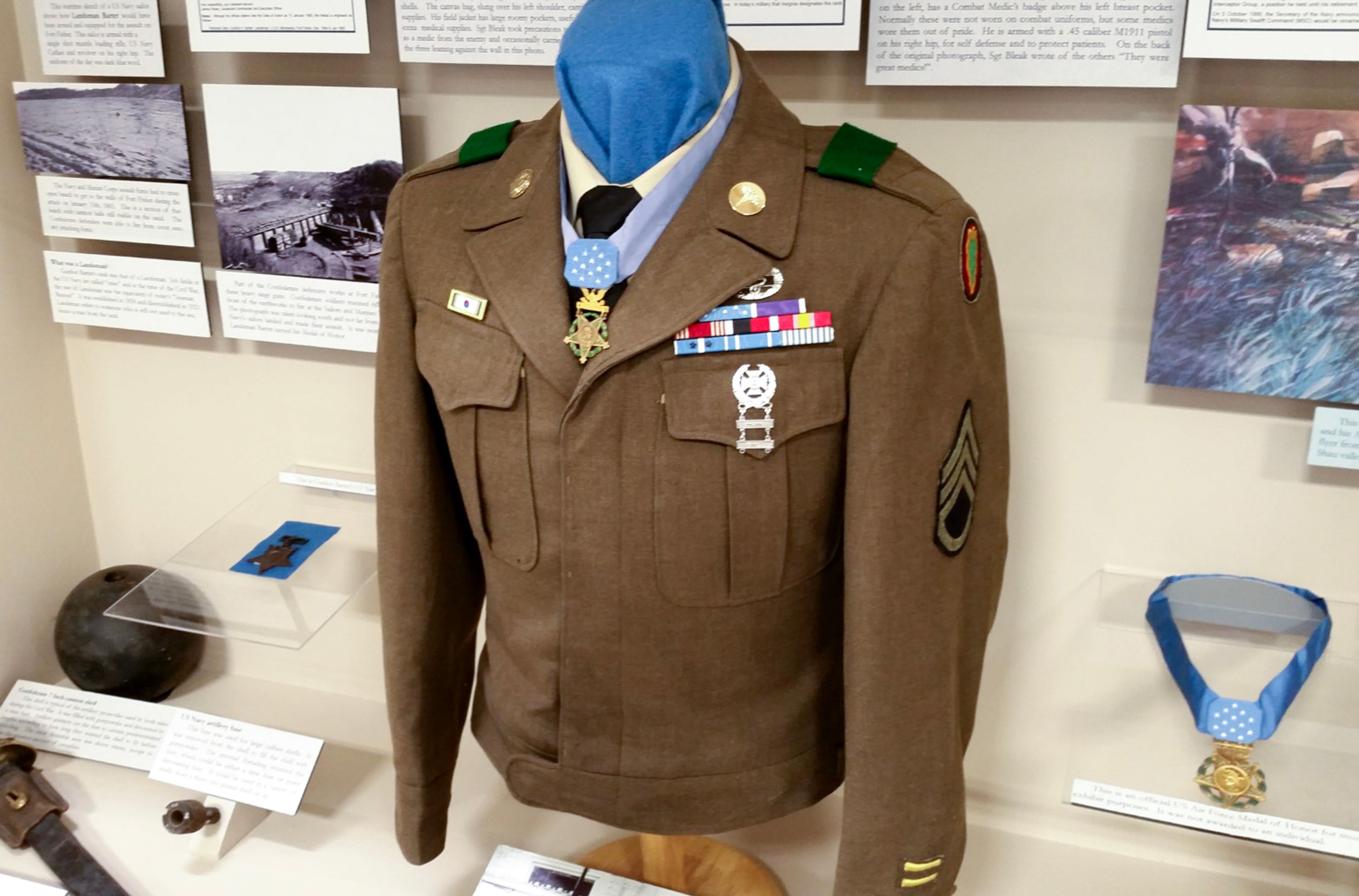 David Bruce Bleak’s medal is pictured at the Idaho Military History Museum.