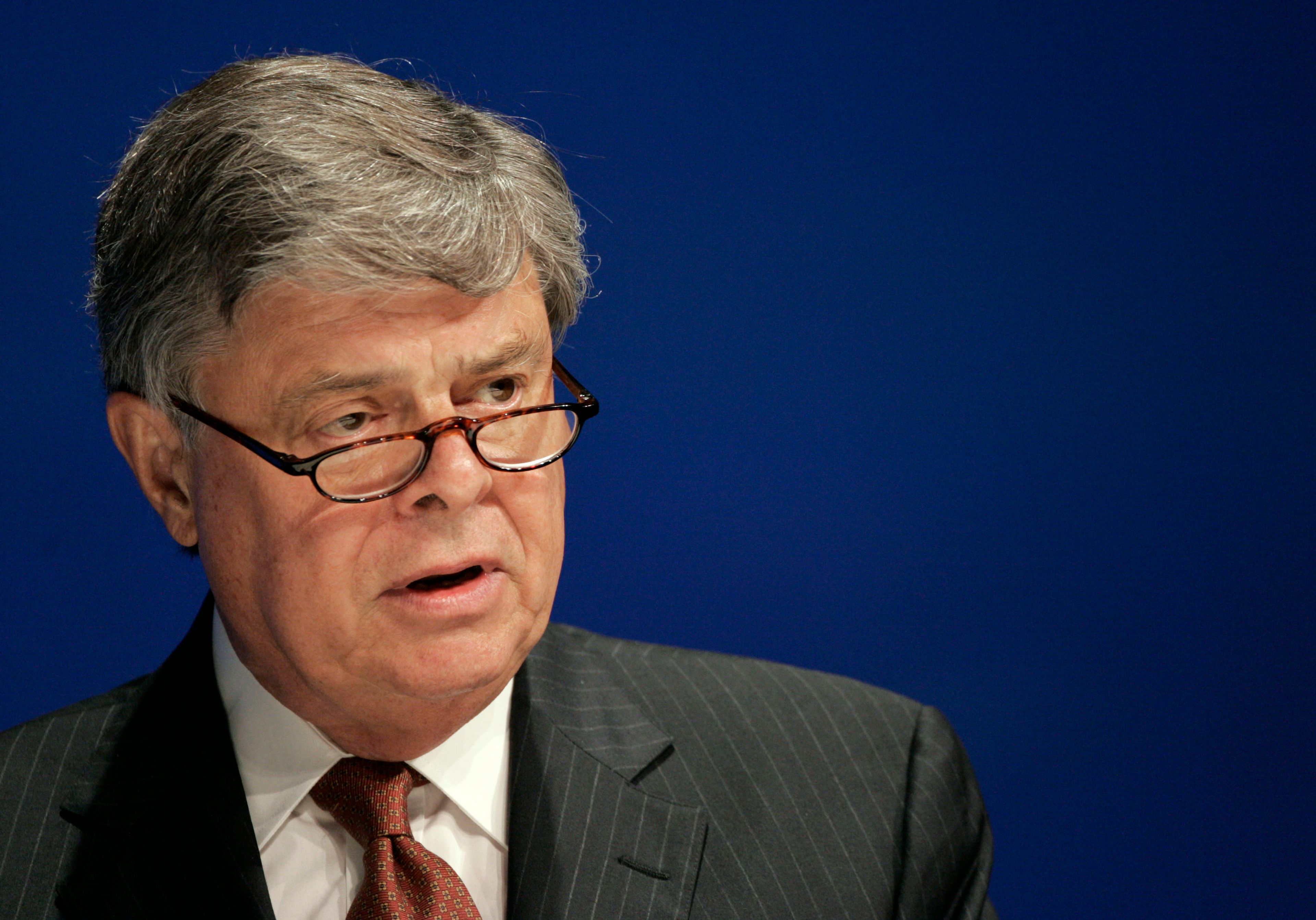 FILE - Jim Sasser, a former U.S. senator and a former ambassador to China, takes part in a discussion at the National Conference of State Legislatures in Nashville, Tenn., Aug. 15, 2006.