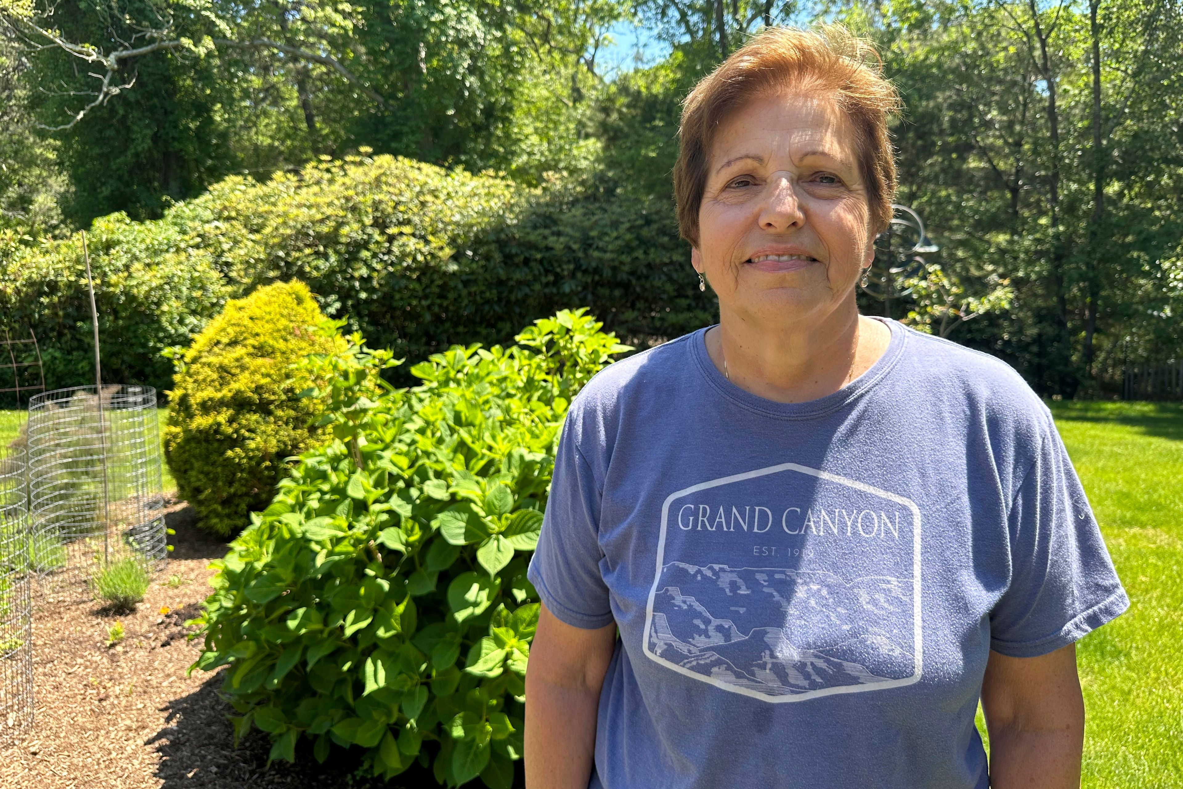 Sally Rizzo, a medical marijuana user, poses for a photo on June 3, 2024, in Vineyard Haven, Mass. Unless something changes, Martha's Vineyard is about to run out of pot, affecting more than 230 registered medical users and thousands more recreational ones.