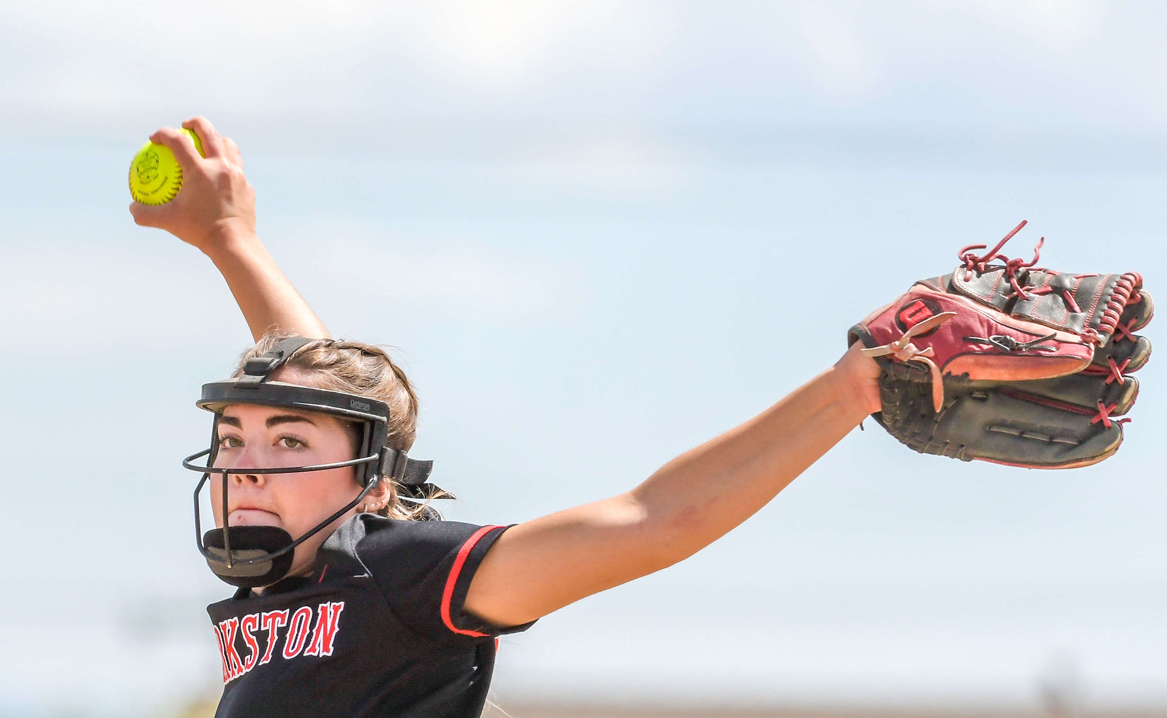 Clarkston pitcher Emma McManigle winds up for a pitch against Shadle Park during an inning of the District Championship Game Saturday in Clarkston.