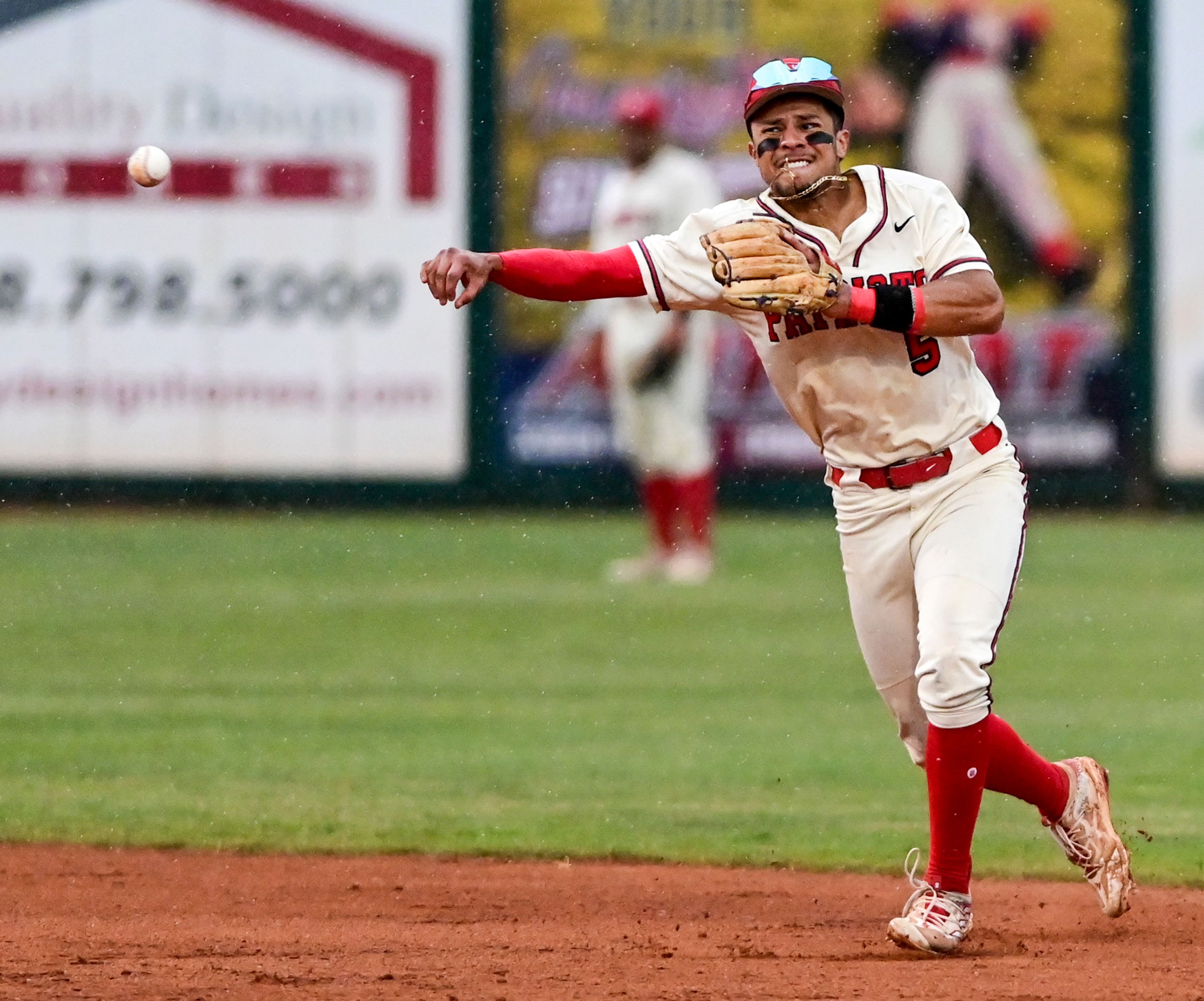 Cumberlands infielder Alec Gonzalez throws the ball towards home plate during a game against Tennessee Wesleyan on the opening day of the NAIA World Series at Harris Field in Lewiston on Friday.