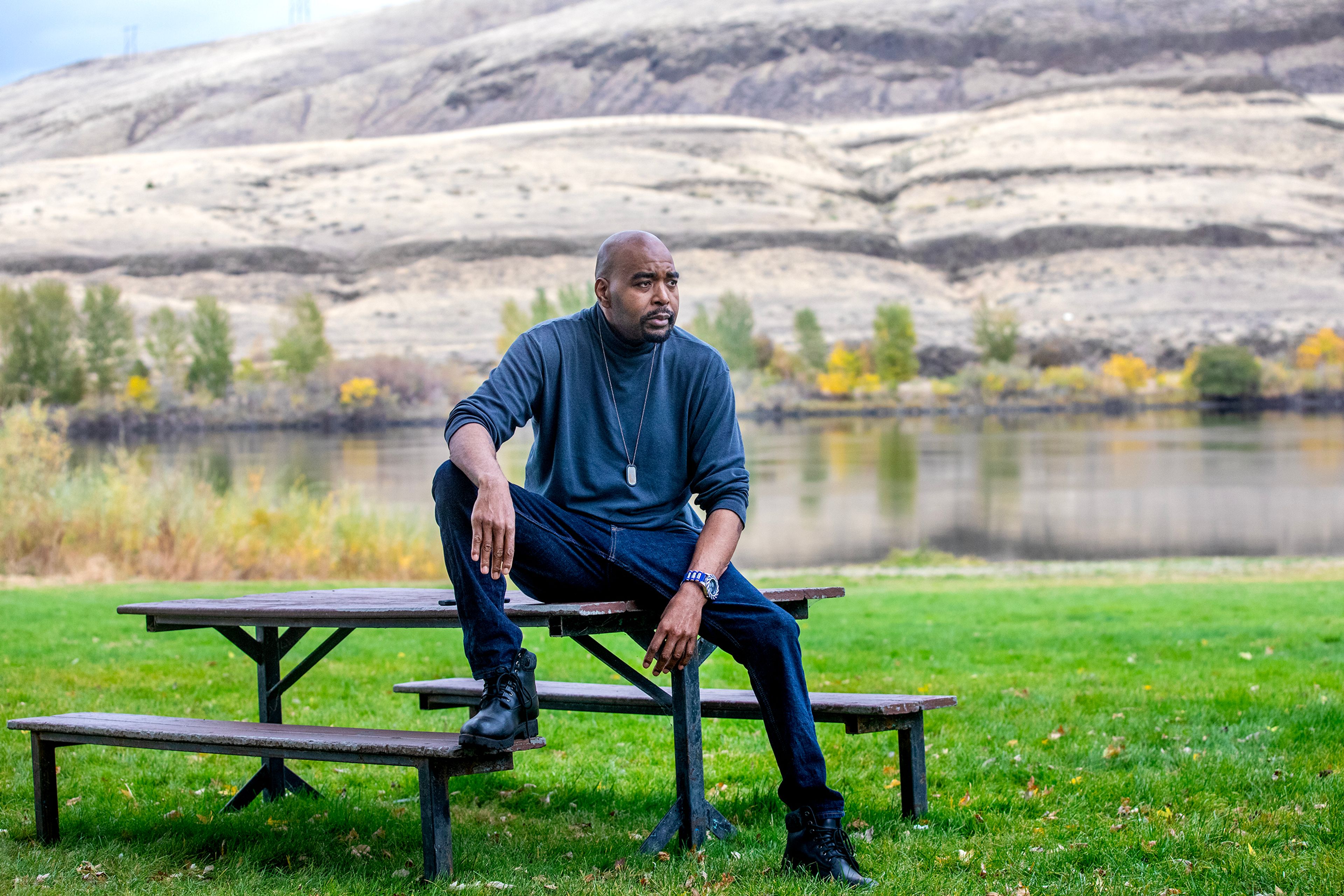 Billy Ray Rock poses for a photo Oct. 17 at Chief Looking Glass Park in Asotin.