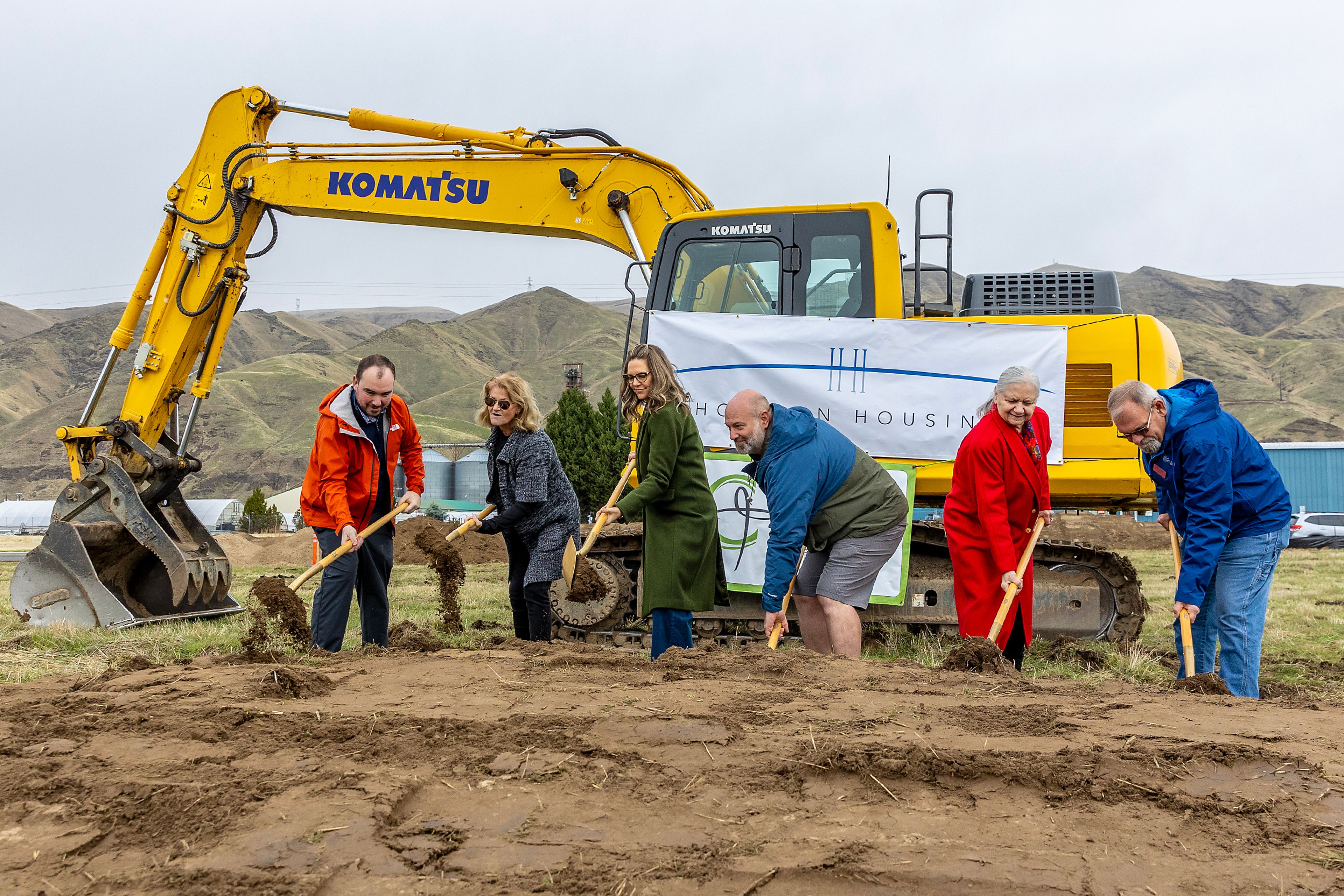 Ground is broken for apartments that will be built in the empty field off of Port Drive next to Walmart on Monday in Clarkston.