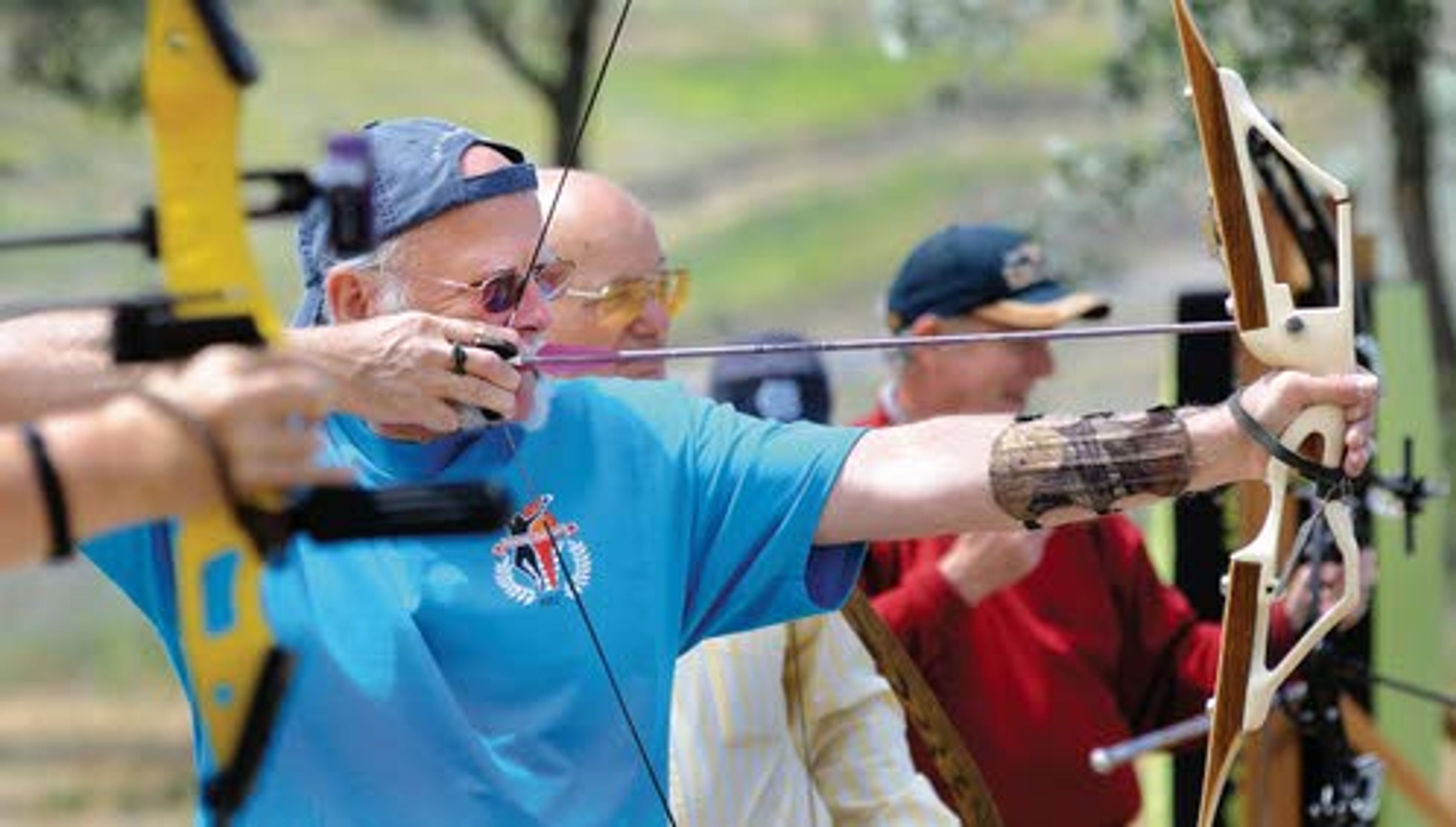 Lee Gilbert of Clarkston takes aim during the 50-yard portion of the archery competition at Hells Gate State Park — part of the North Idaho Senior Games that kicked off Monday. The Games will continue with various events the rest of the week.