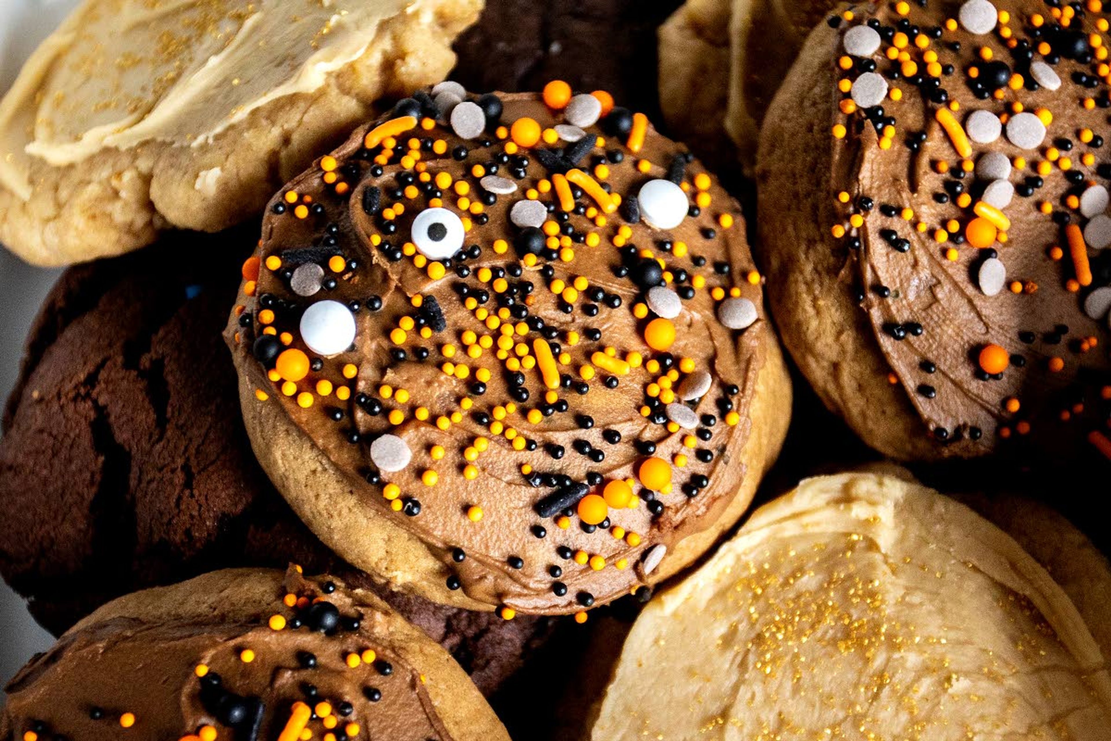 Cookies from The Sticky Kitchen await people to bring back golden gourds to exchange at the 6th annual Spring Valley Tree Farm Pumpkin Hunt outside Troy on Saturday.