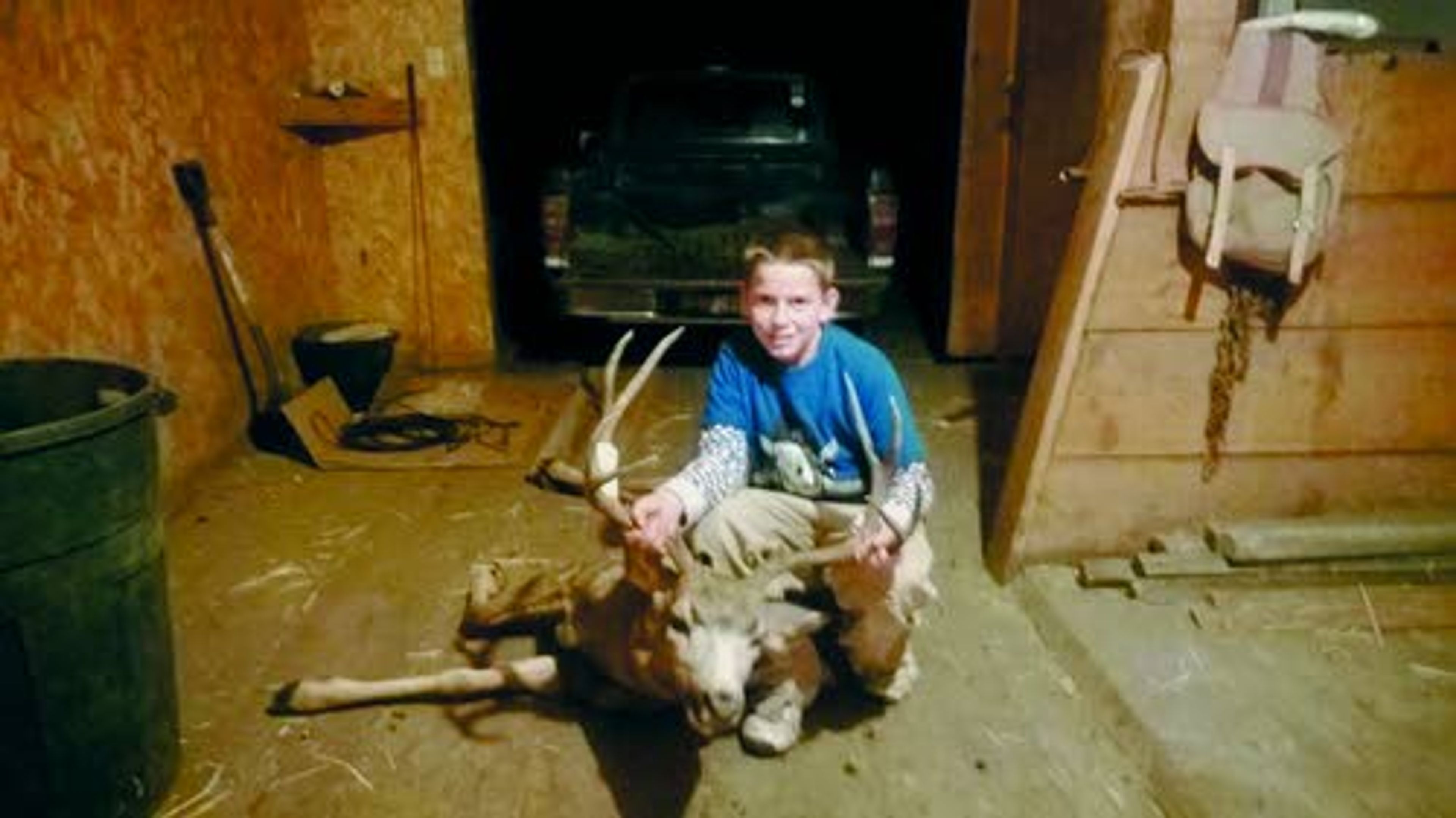 Wyatt Karling of Lewiston shot his first mule deer in the Seven Devils Range near Riggins on Oct. 26. His Grandpa, Rick Karling, helped him drag it out of a steep spot.