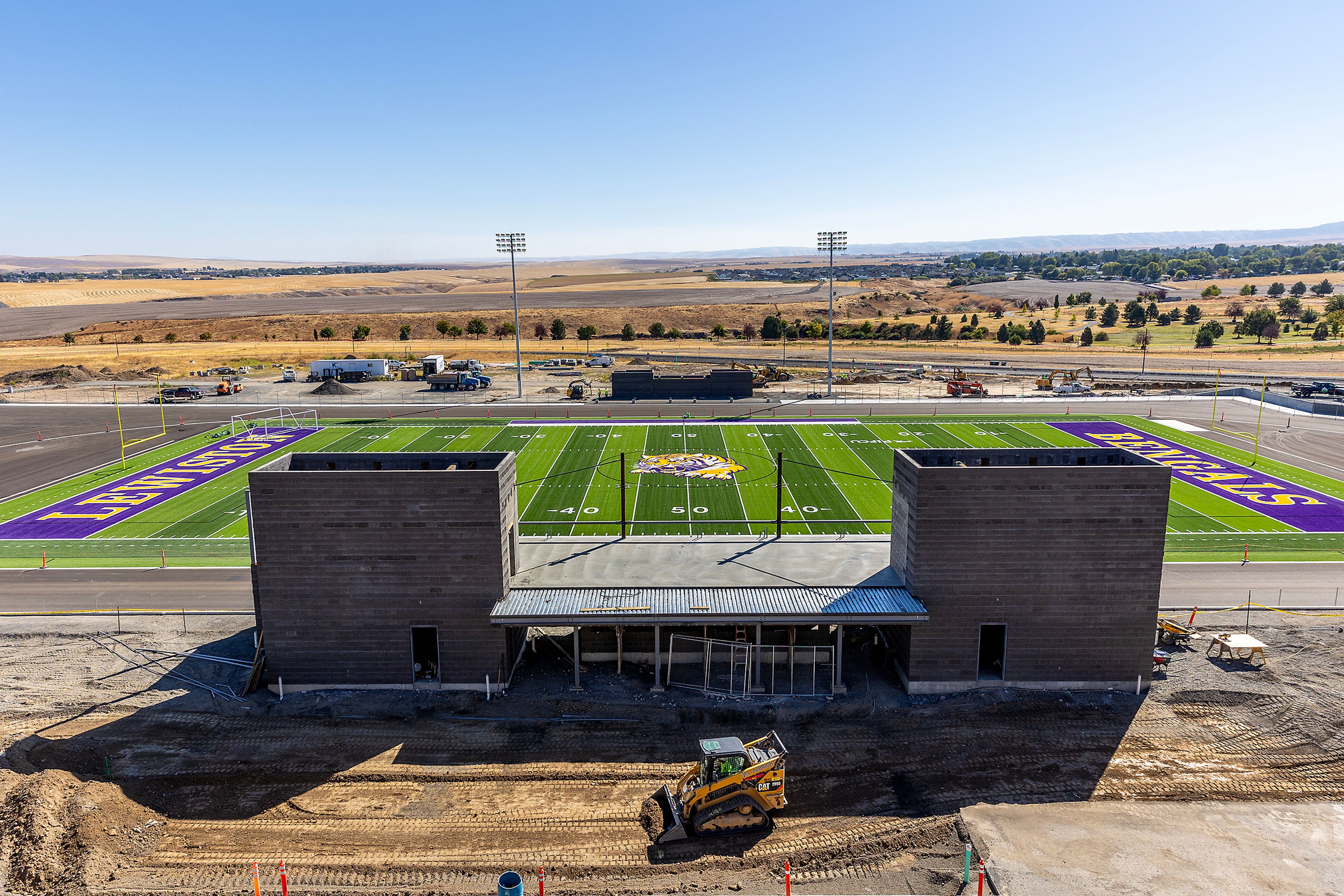 Lewiston High School�s new football field and stadium is pictured under construction Thursday in Lewiston.