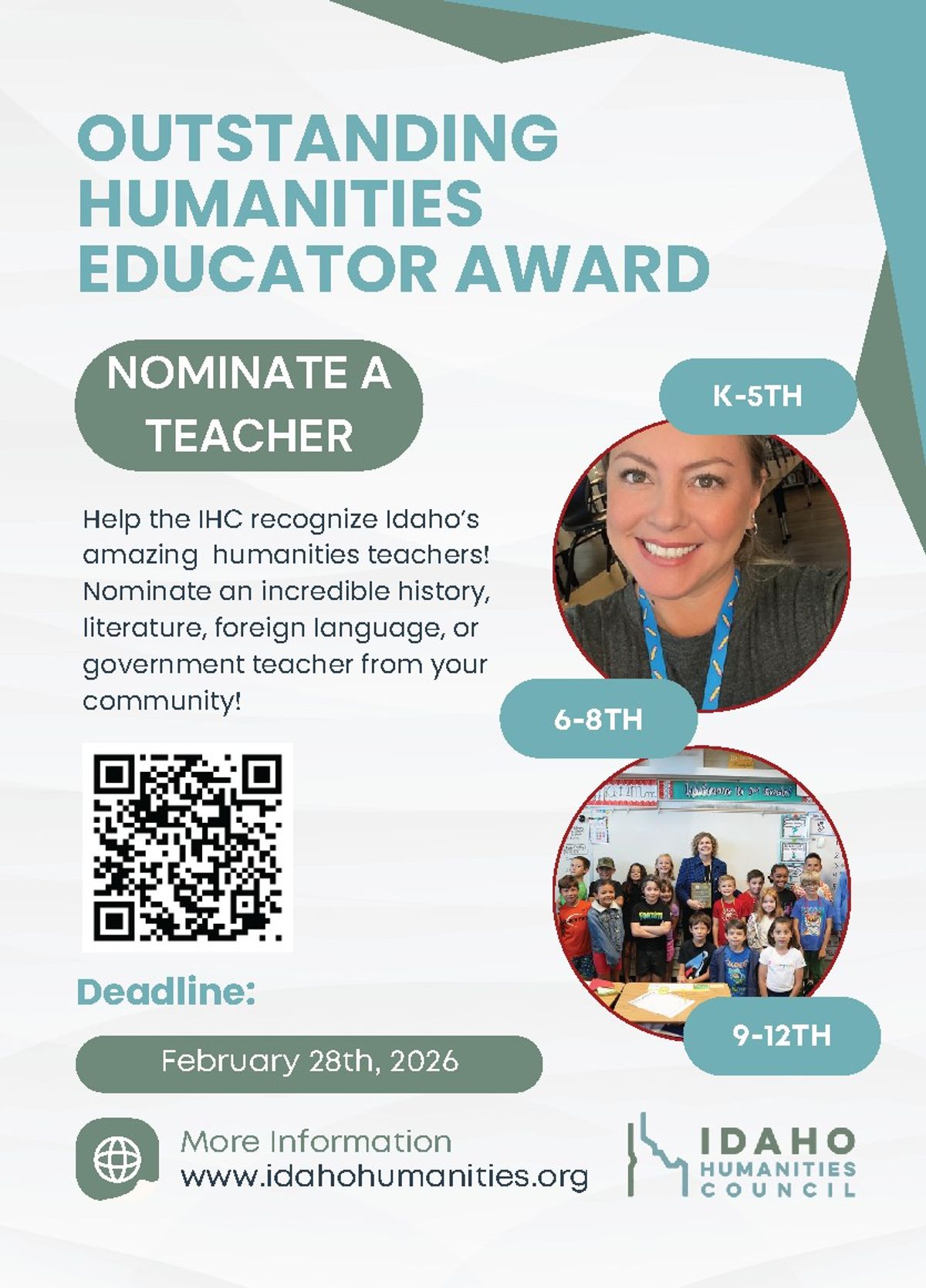 Nomination period open for the Outstanding Humanities Educator Award