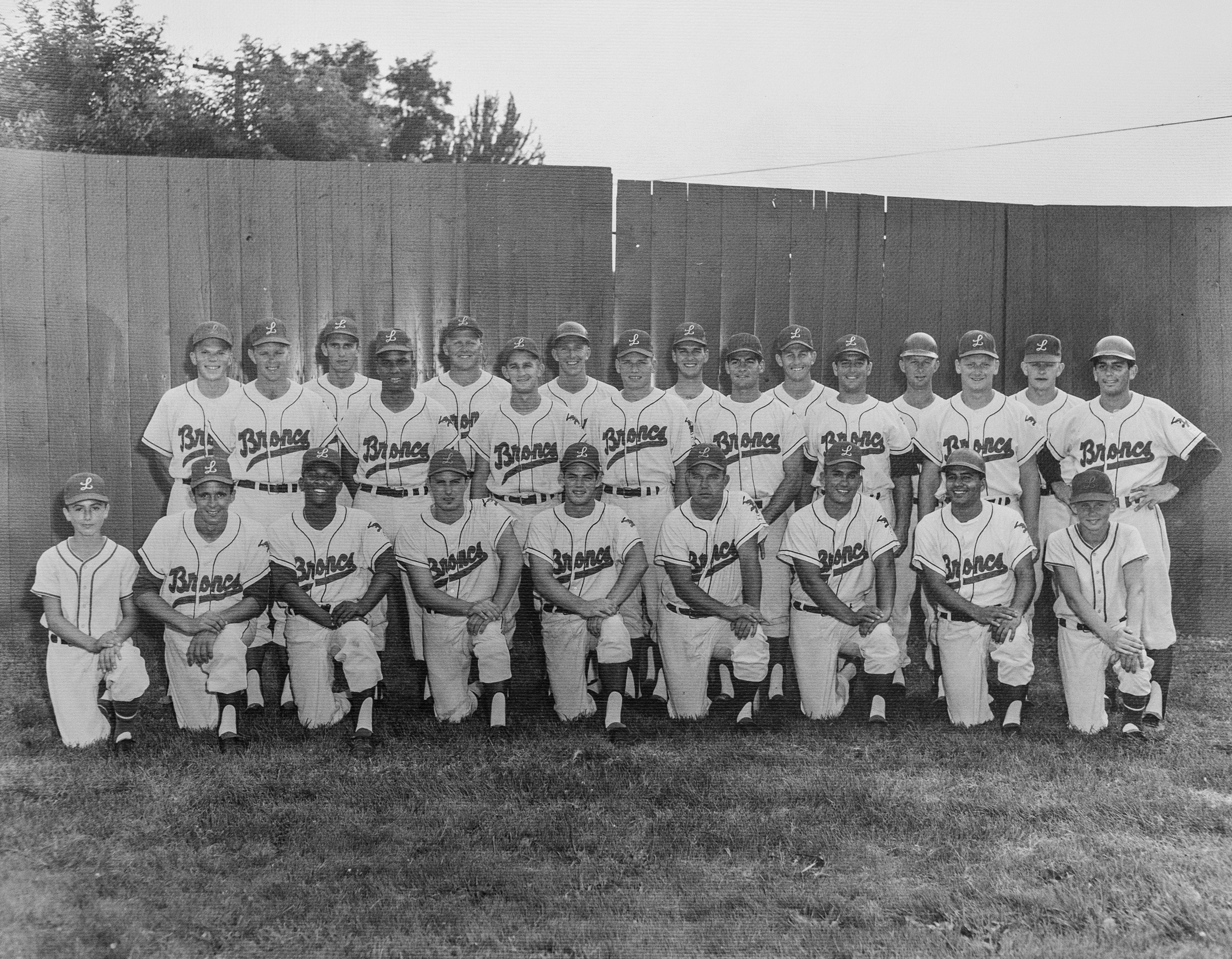 The Lewiston Broncs minor league baseball team poses for a photo in August 1964 at Bengal Field.