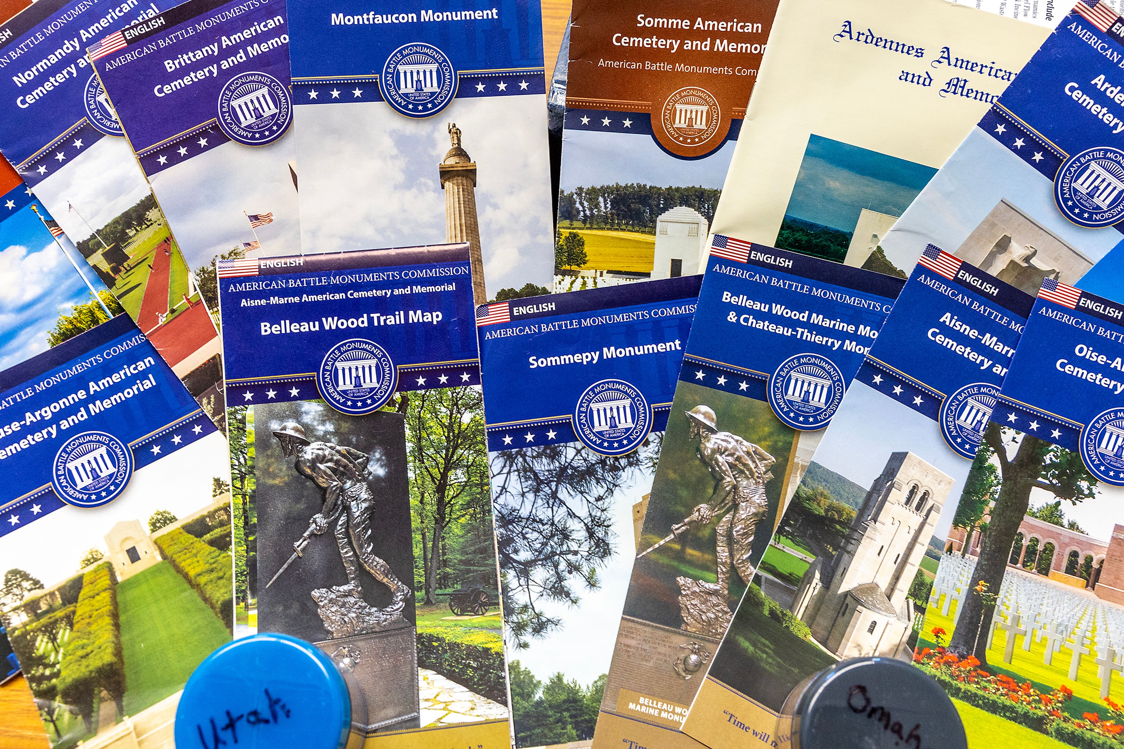 Various brochures brought back by Dustin Johnson from a recent trip are pictured.