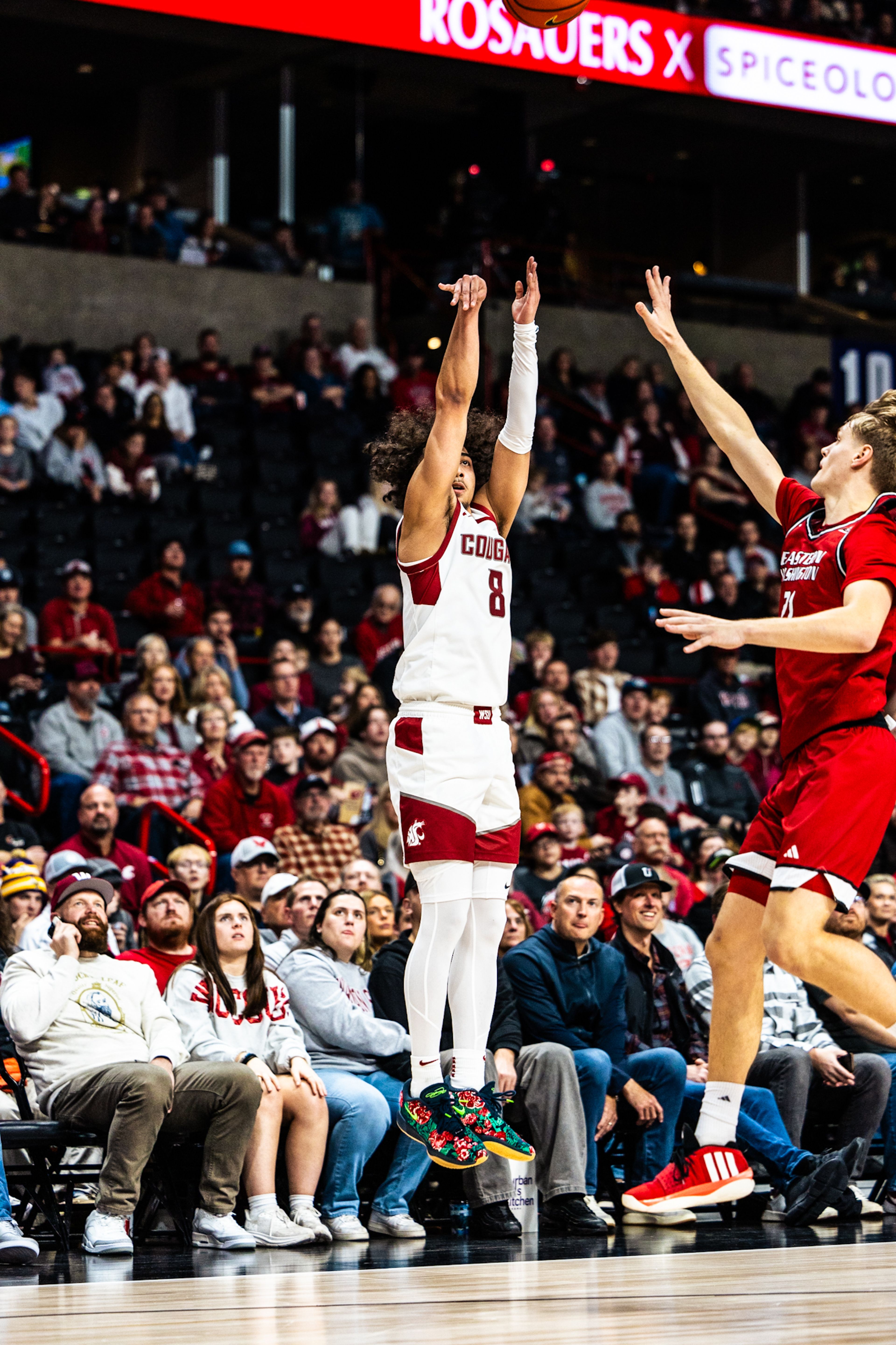 Washington State's Nate Calmese shoots during a game against Eastern Washington on Thursday in Spokane.