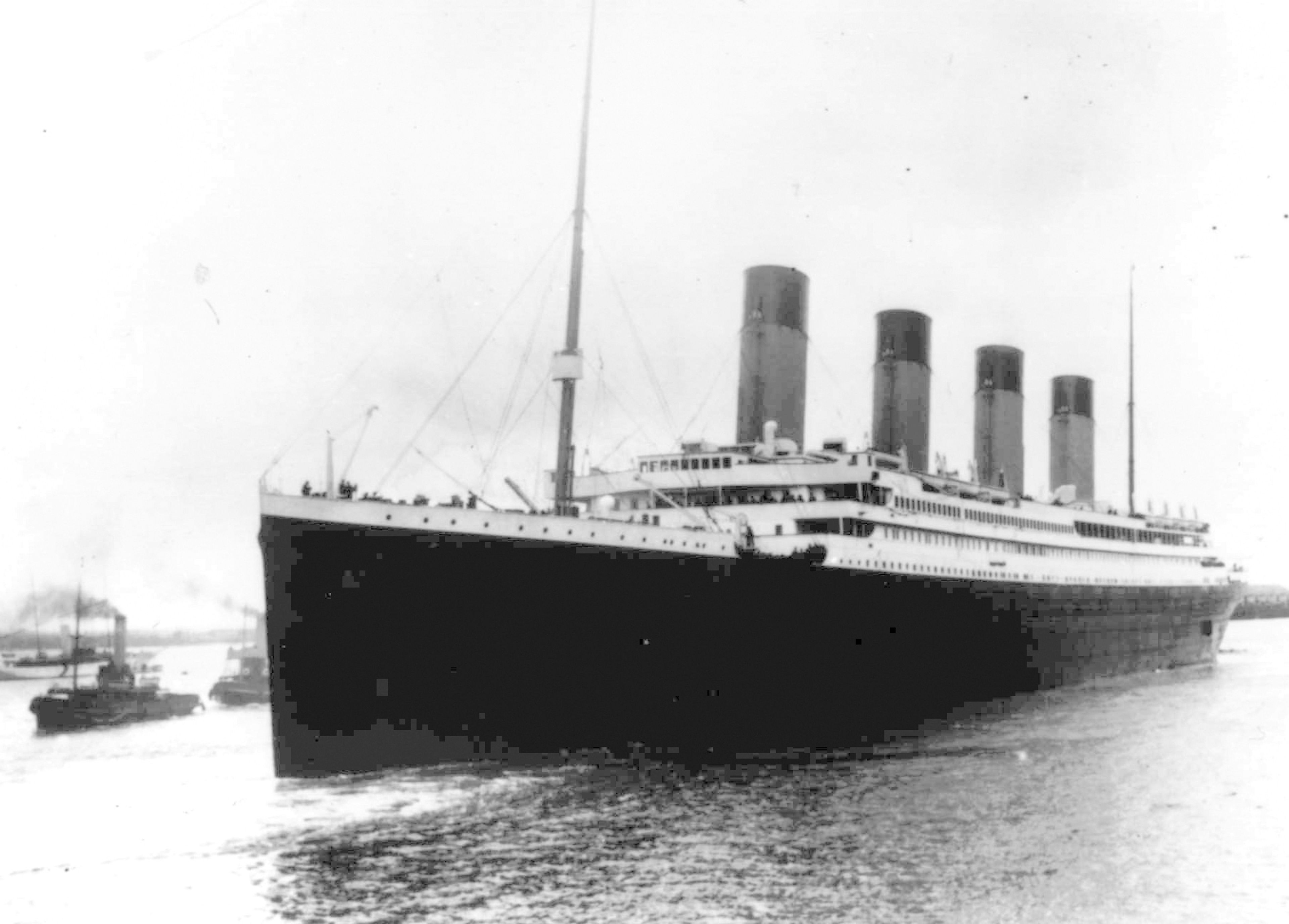 FILE - The Titanic leaves Southampton, England, April 10, 1912, on her maiden voyage.