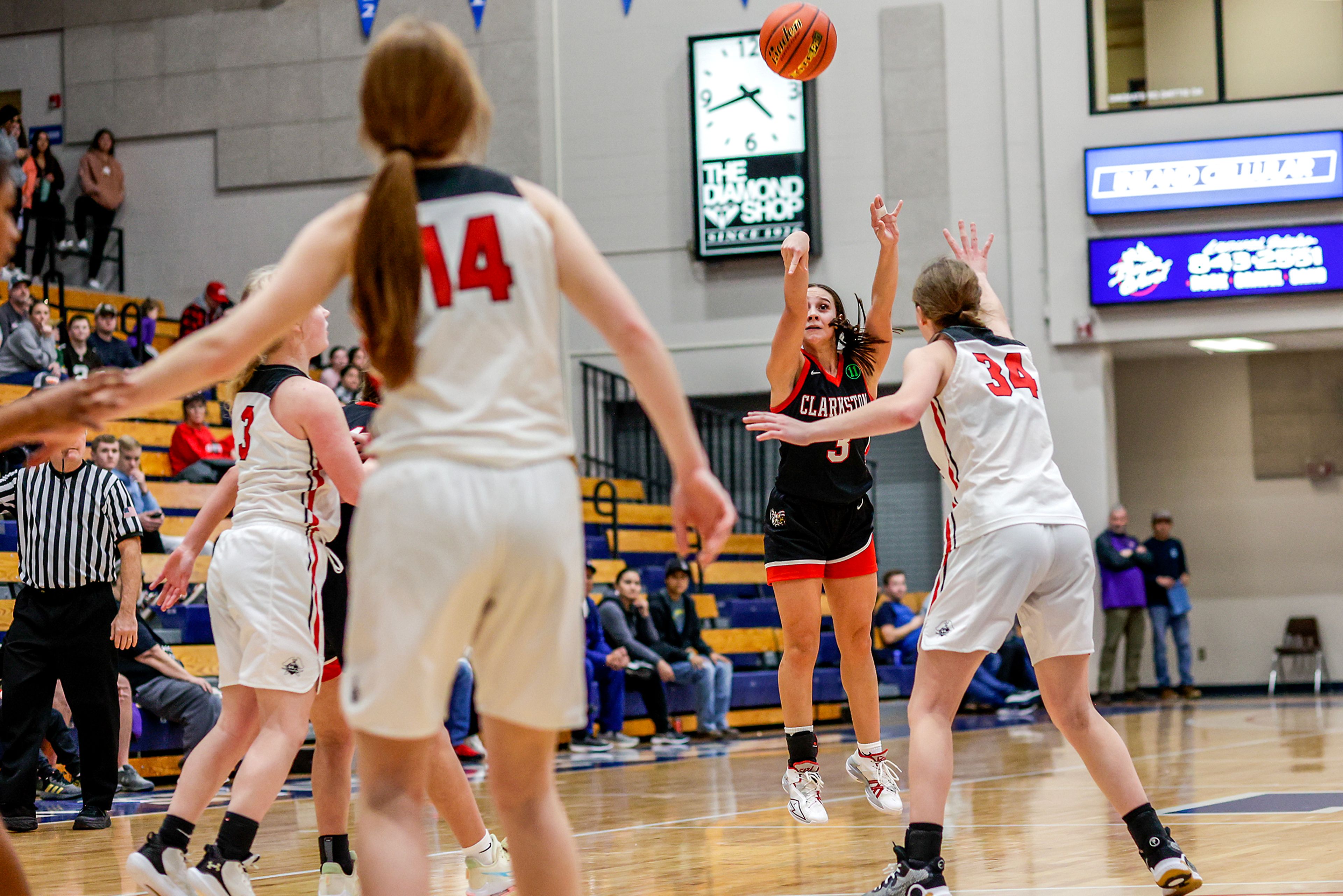 Clarkston guard Kendall Wallace shoots a 3-pointer during the Avista Holiday Tournament on Wednesday against Prairie.