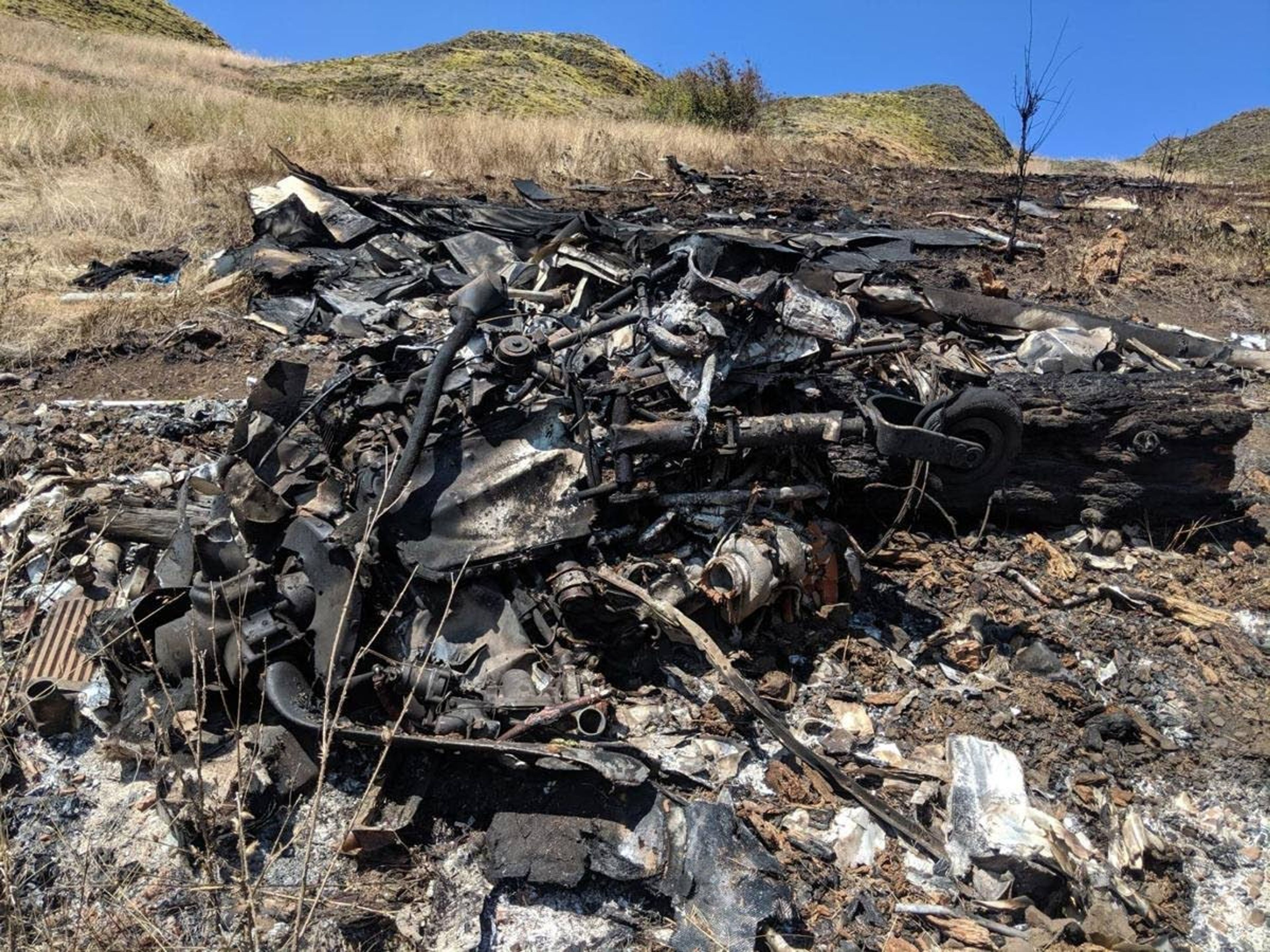 The wreckage of a single-engine Lancair IV airplane was found on Harris Ridge near Kooskia on Sunday. The passengers on the plane, Carl and Joelle Lindros, of Santa Barbara, Calif., were killed in the crash, according to Idaho County Sheriff Doug Giddings.