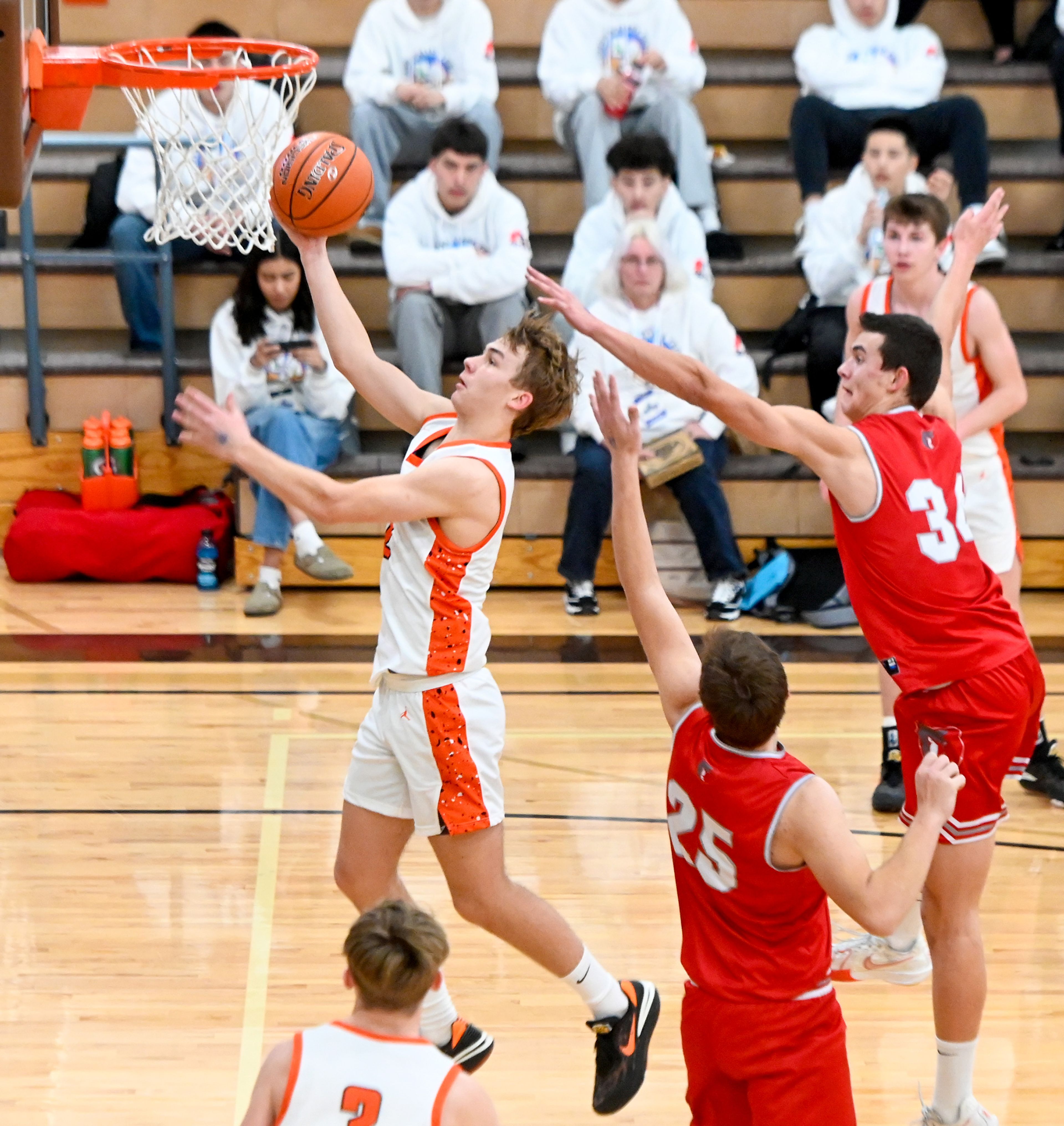 Kendrick's Ralli Roetcisoender jumps for a two-point shot against Grace at the Idaho 2A state tournament on Friday in Caldwell, Idaho.