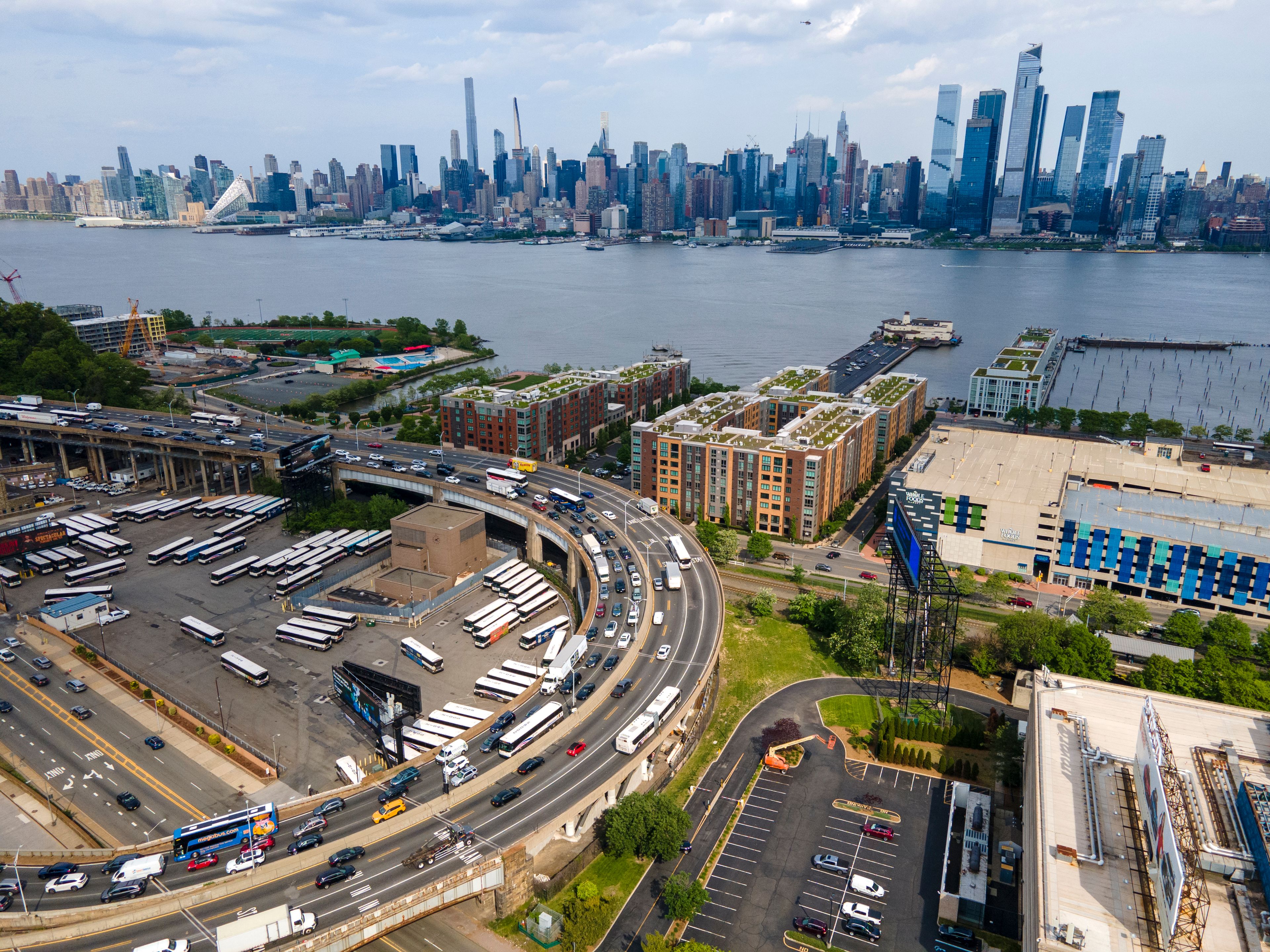 FILE - Motorists travel in and out of the Lincoln Tunnel between midtown Manhattan in New York and New Jersey, in Weehawken, N.J., May 12, 2023. New York Gov. Kathy Hochul on Wednesday, June 5, 2024 indefinitely delayed implementation of a plan to charge motorists big tolls to enter the core of Manhattan, just weeks before the nation's first “congestion pricing” system was set to launch.