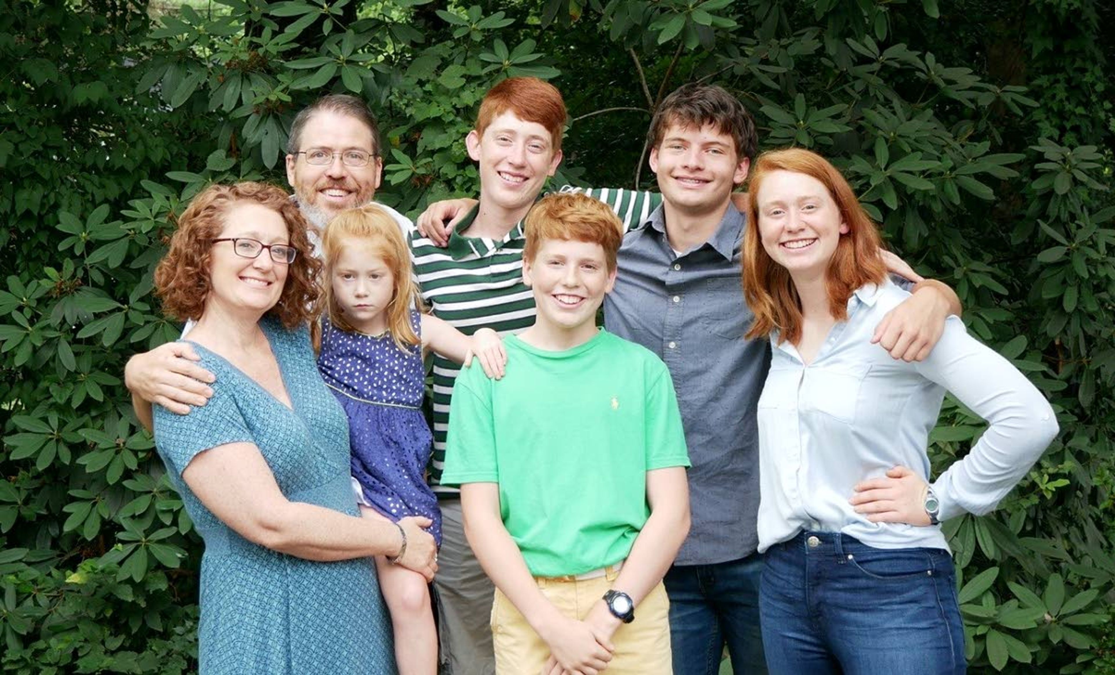 Daniel Chambers, back left, is looking for a home for he and his family in Lewiston, where he recently became pastor of Tammany View Baptist Church. His wife Pip, is holding daughter Rowan; other children, from left, are Jesse, Nate, Zach and Gillian. The family will join him from Virginia at the end of the school year.