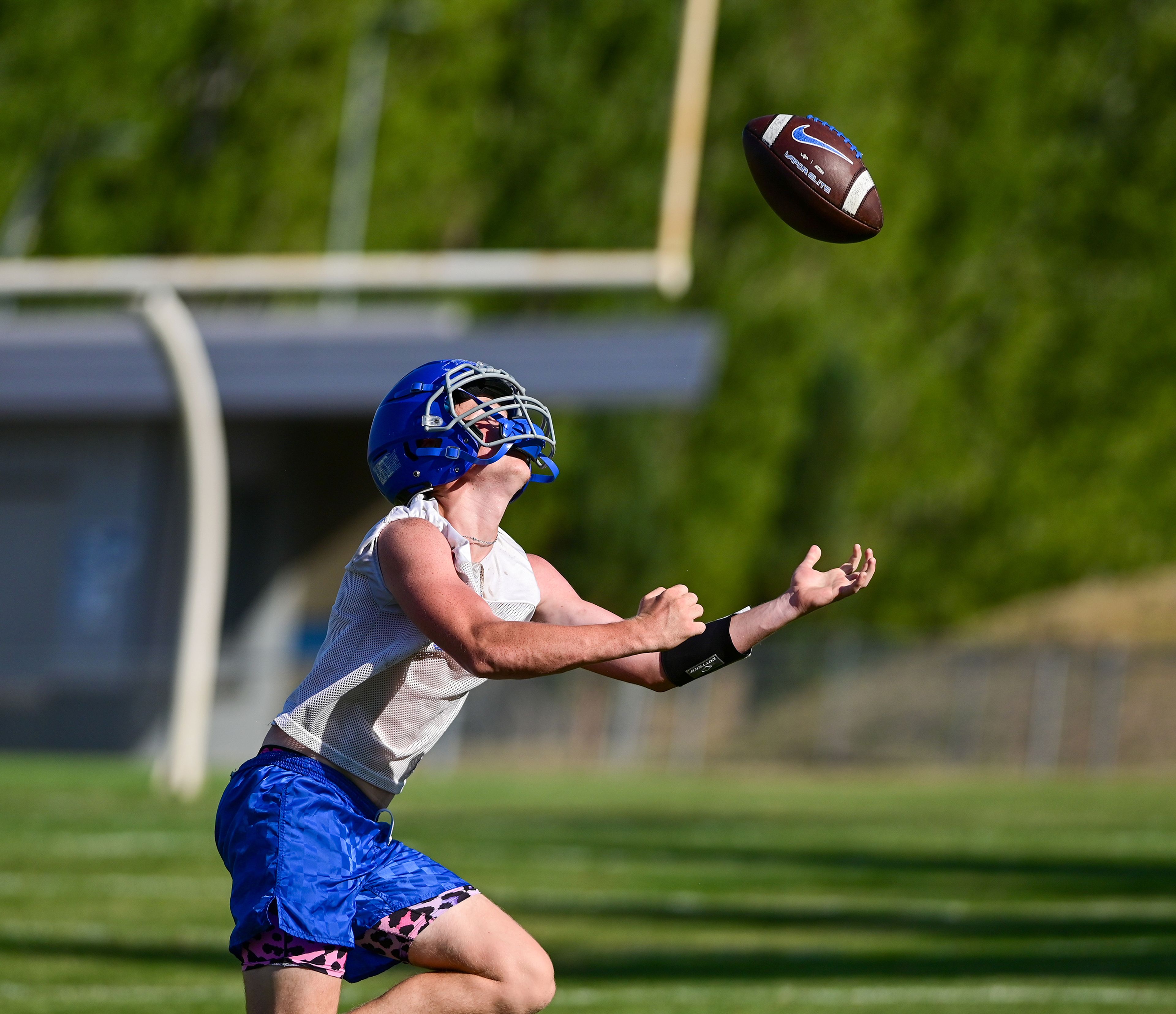 A Pullman player runs to catch the ball at practice on Wednesday.