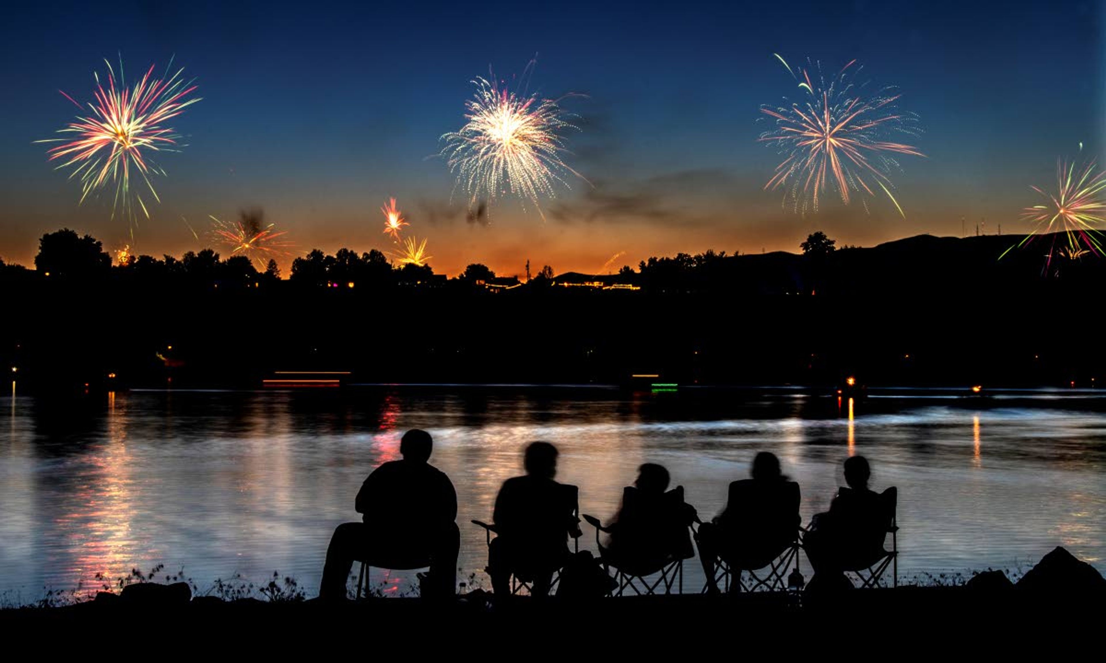 Fireworks explode over Clarkston on the Fourth of July in 2020. With especially dry conditions expected this year leading up to the holiday, officials are asking residents to use extreme caution with fireworks, or just watch the professional show put on at Clarkston.