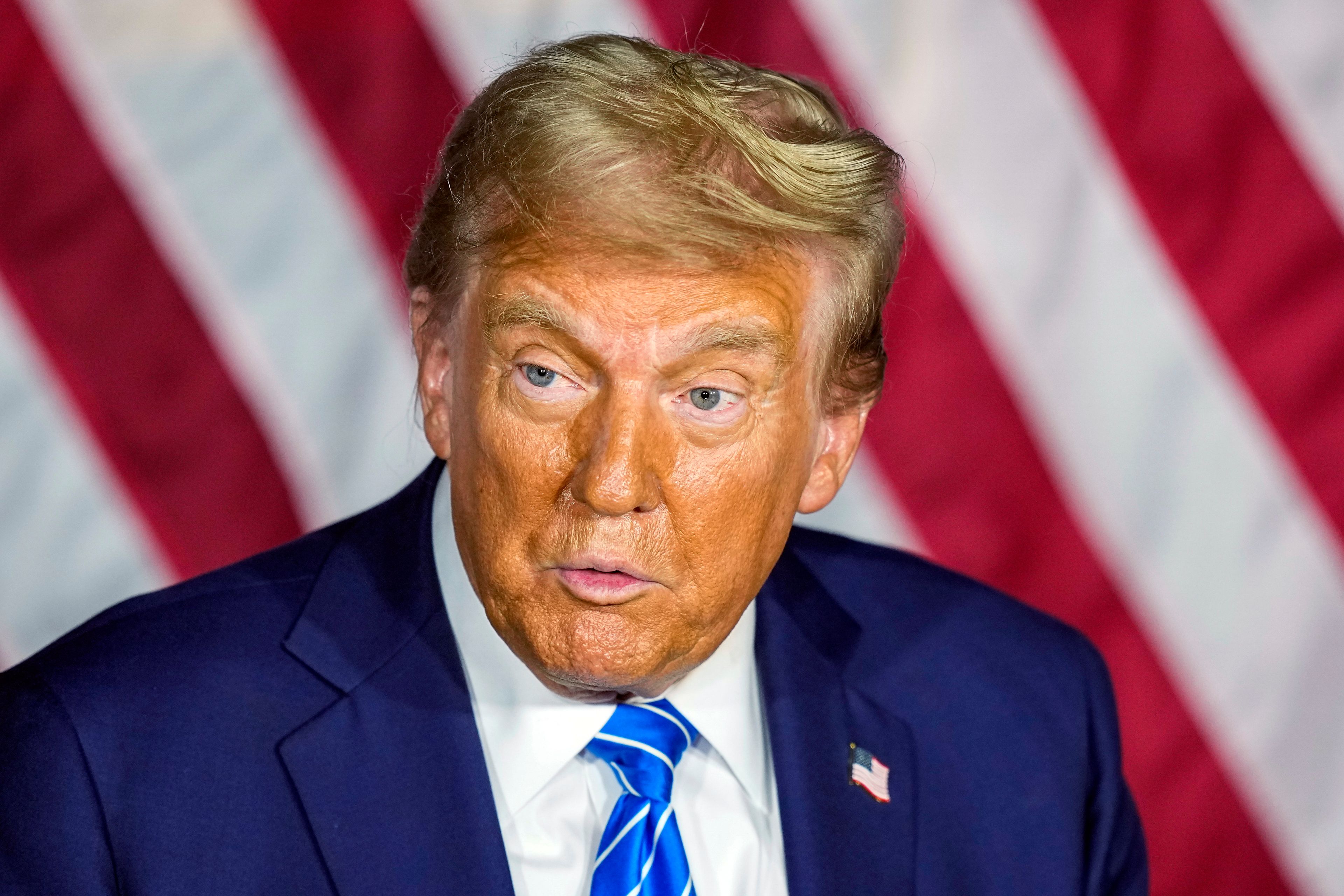 Republican presidential nominee former President Donald Trump speaks at a campaign event Tuesday, Oct. 1, 2024, at Discovery World in Milwaukee. (AP Photo/Andy Manis)