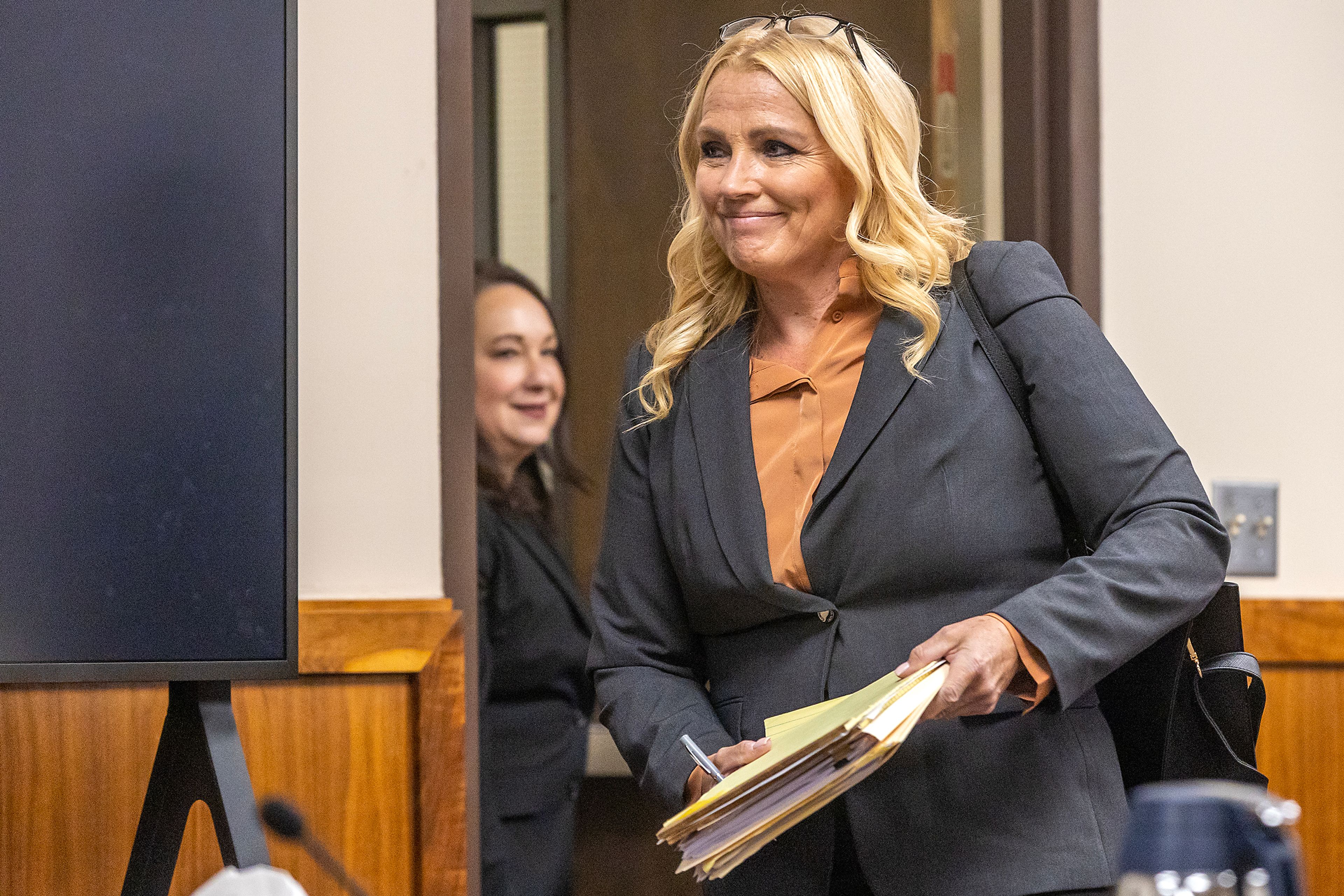 Anne Taylor enters the courtroom for a hearing Tuesday, June 27, 2023, at the Latah County Courthouse in Moscow.