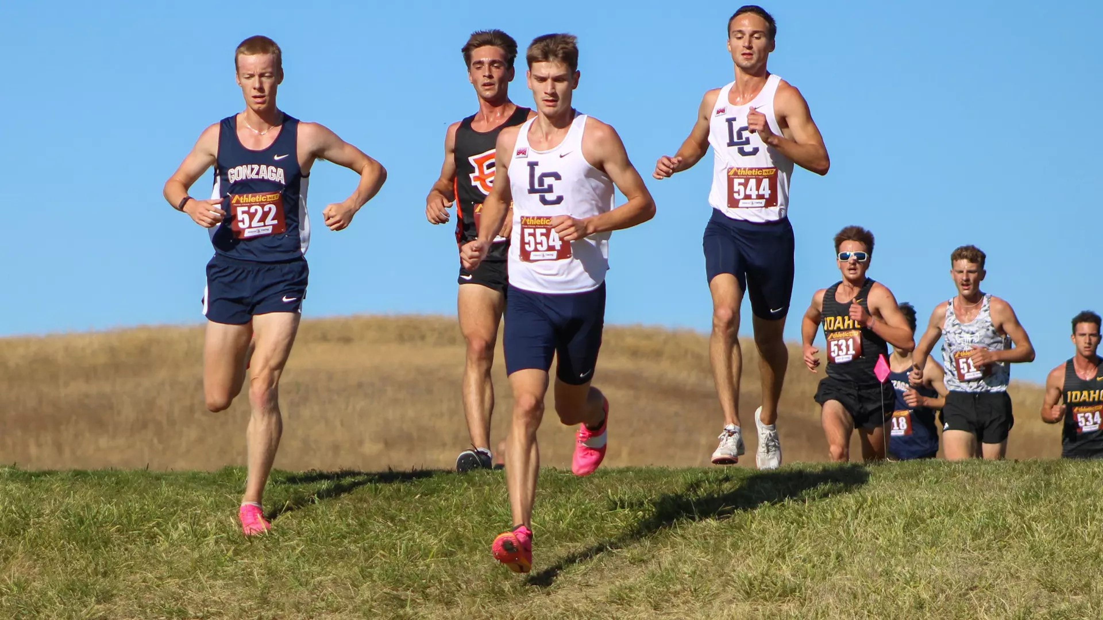 Kobe Wessels, center, of Lewiston will help lead Lewis-Clark State at NAIA Nationals on Friday.