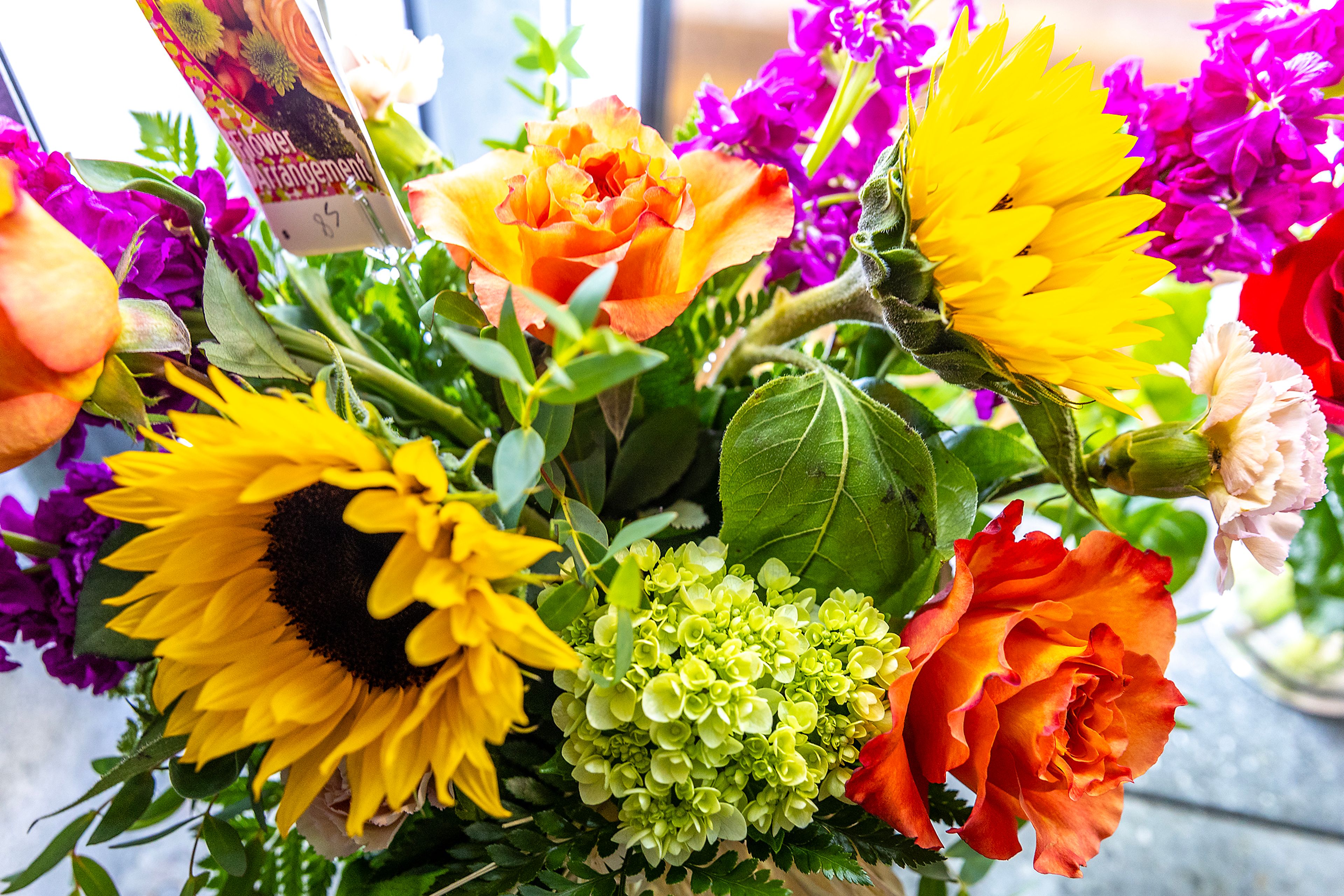 A flower arrangement is pictured at Hills Valley Floral Tuesday in Lewiston.