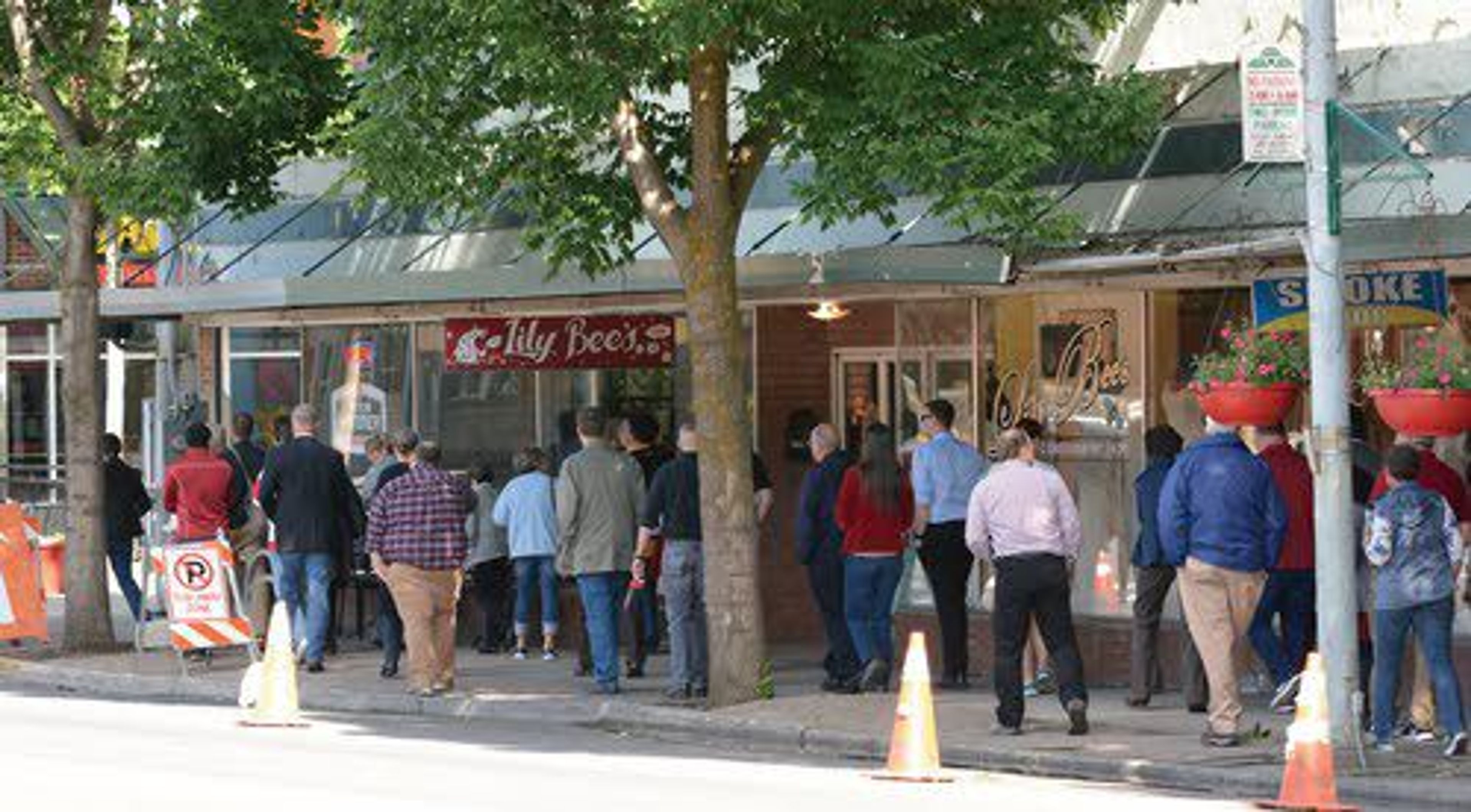 A Pullman Town-Gown Collaborative walking tour winds through downtown Pullman on Friday.