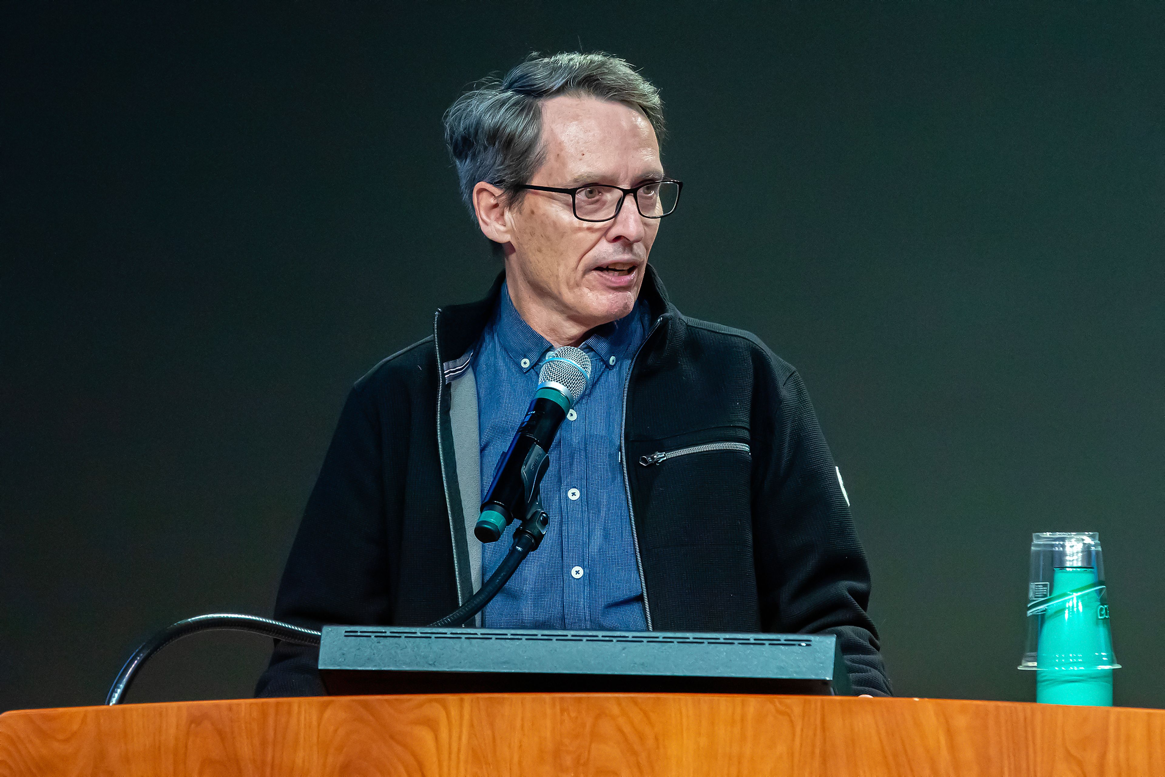 Stephen Leahy delivers his keynote address, �Your Water Footprint,� at the 2024 Palouse Basin Water Summit Tuesday in Pullman.,