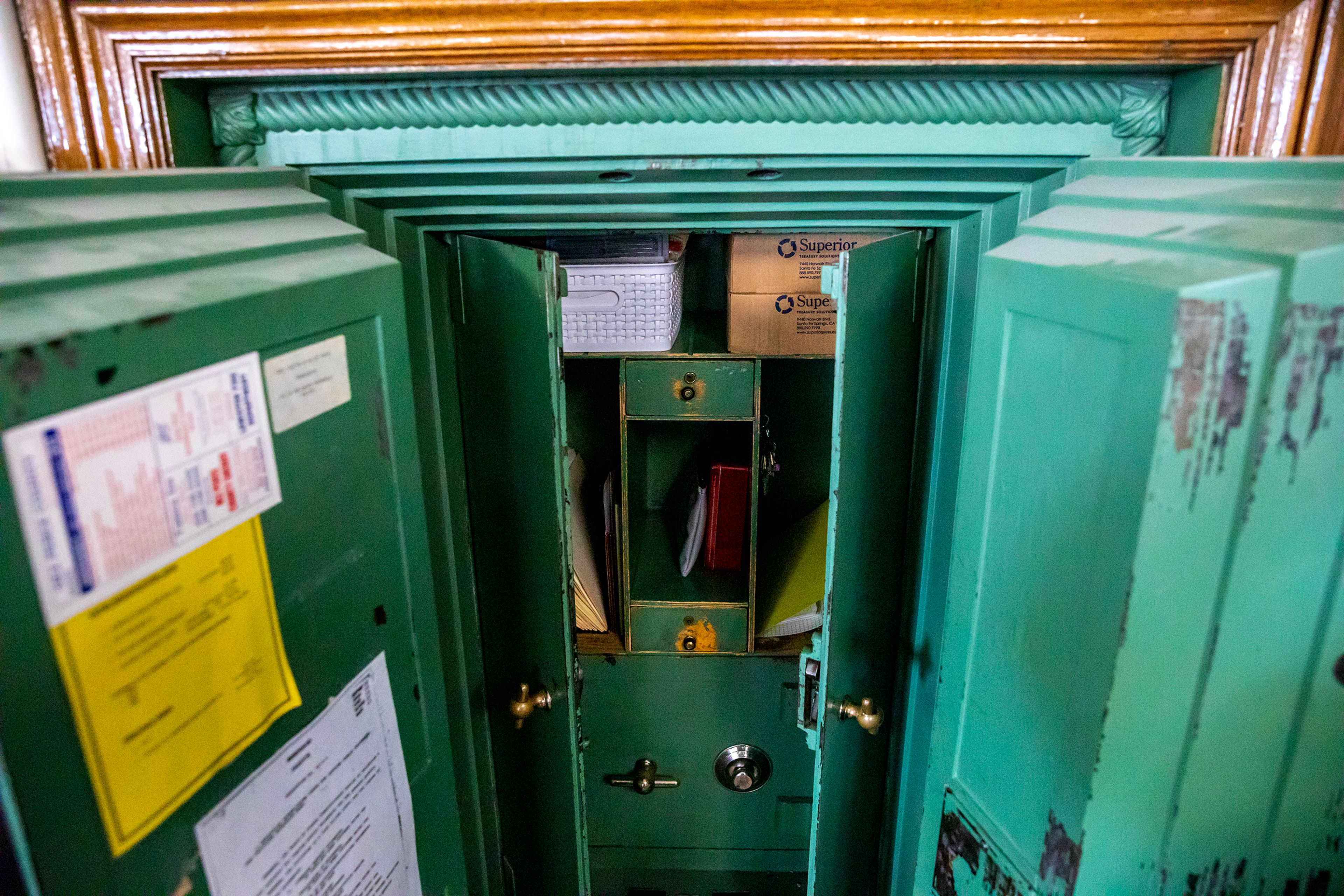 A vault sits in the auditors office Friday at the Nez Perce County Courthouse in Lewiston. The vault will be moved to the new courthouse.