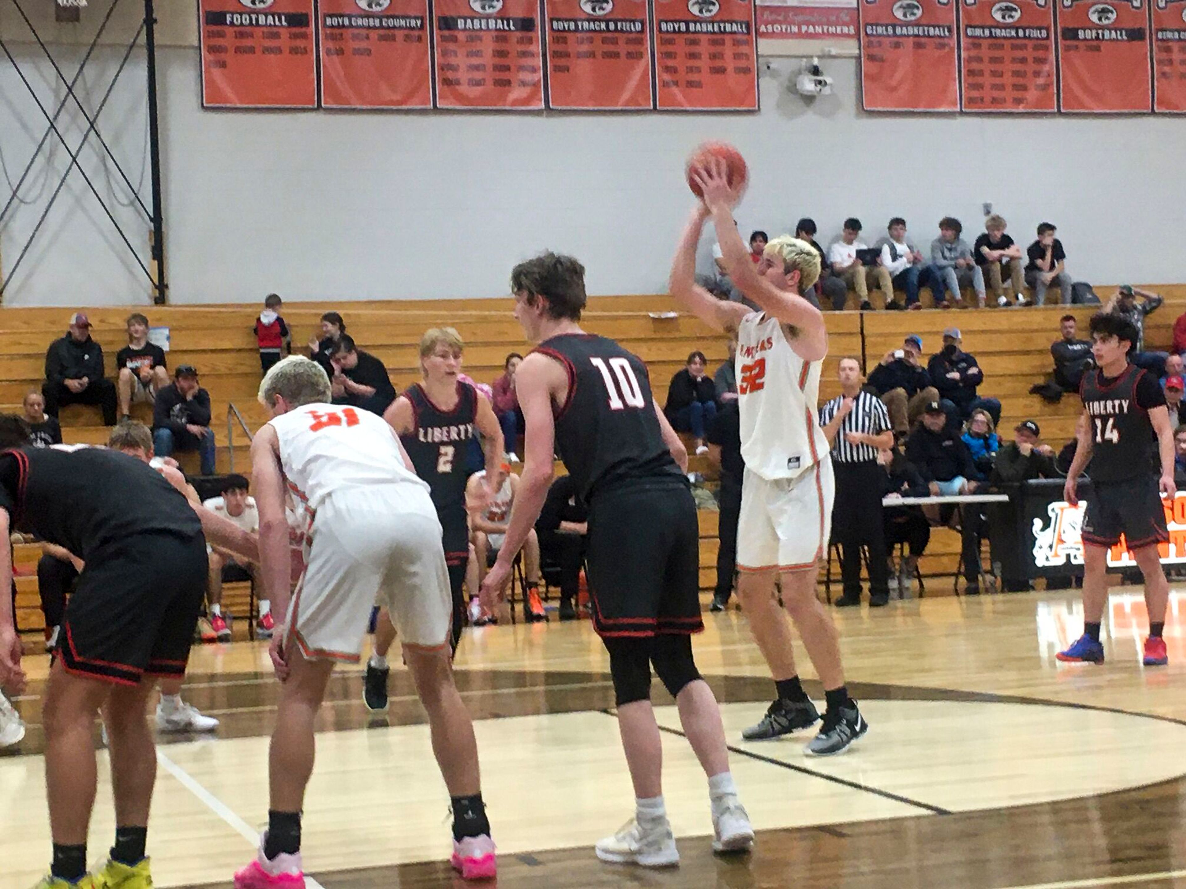 Asotin's AJ Olerich shoots a free throw during a game against Liberty on Saturday at Asotin High School