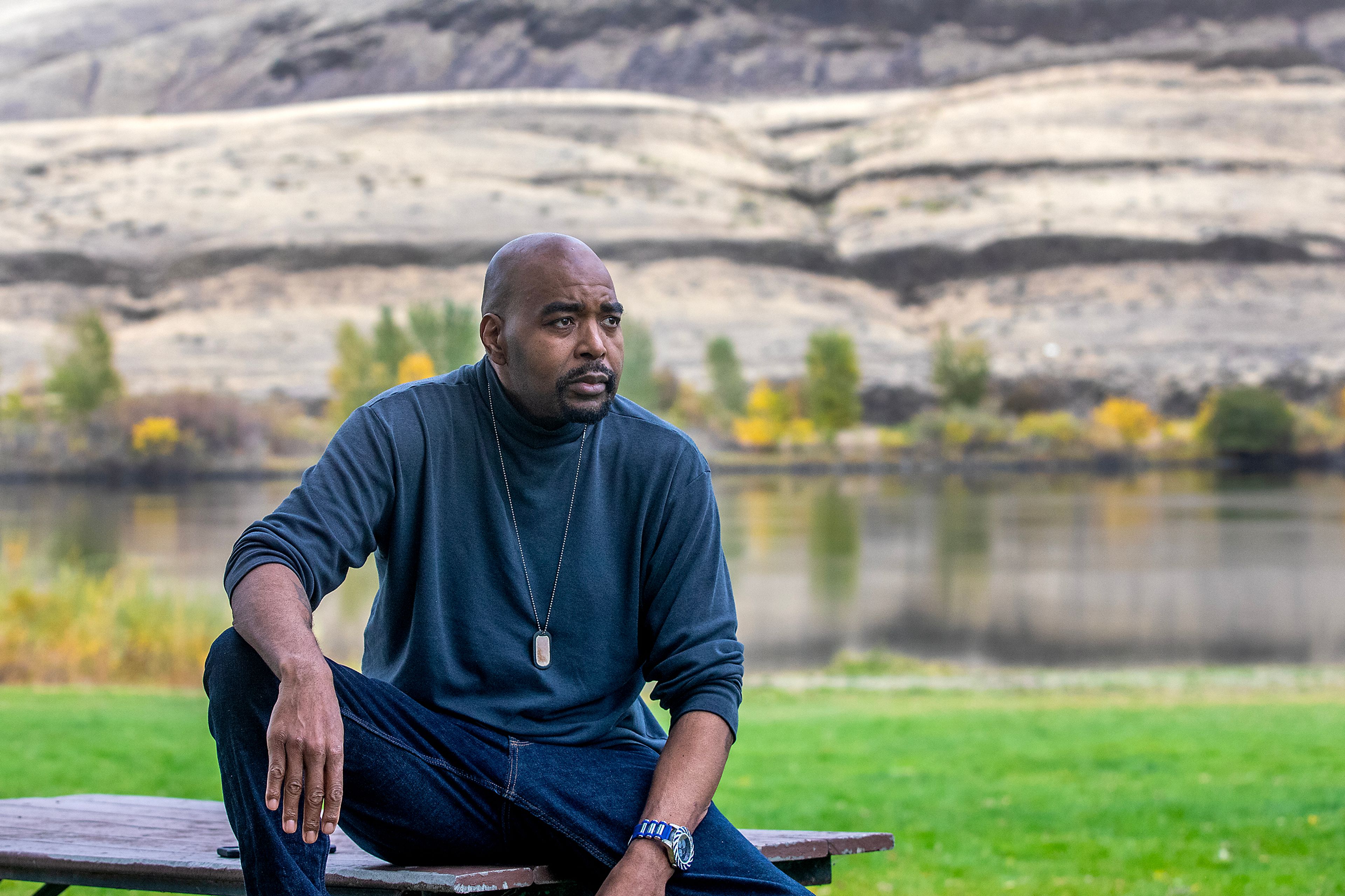 Billy Ray Rock poses for a photo Oct. 17 at Chief Looking Glass Park in Asotin.