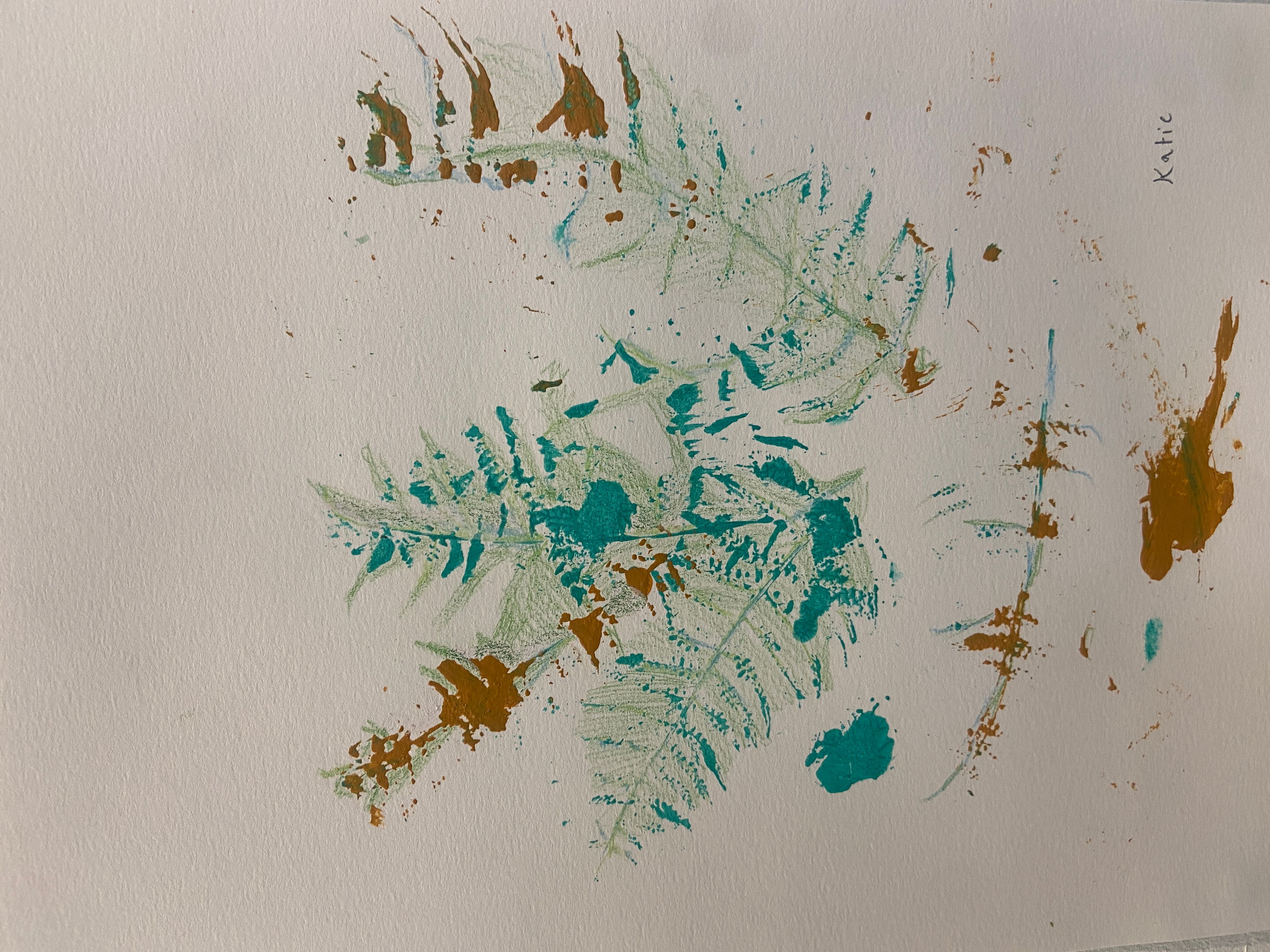 Artwork created by students with disabilities during a project called “Work of Art” will be shown at Moscow Contemporary during today’s 3rd Thursday Artwalk. Fern monoprint by Katie Green.