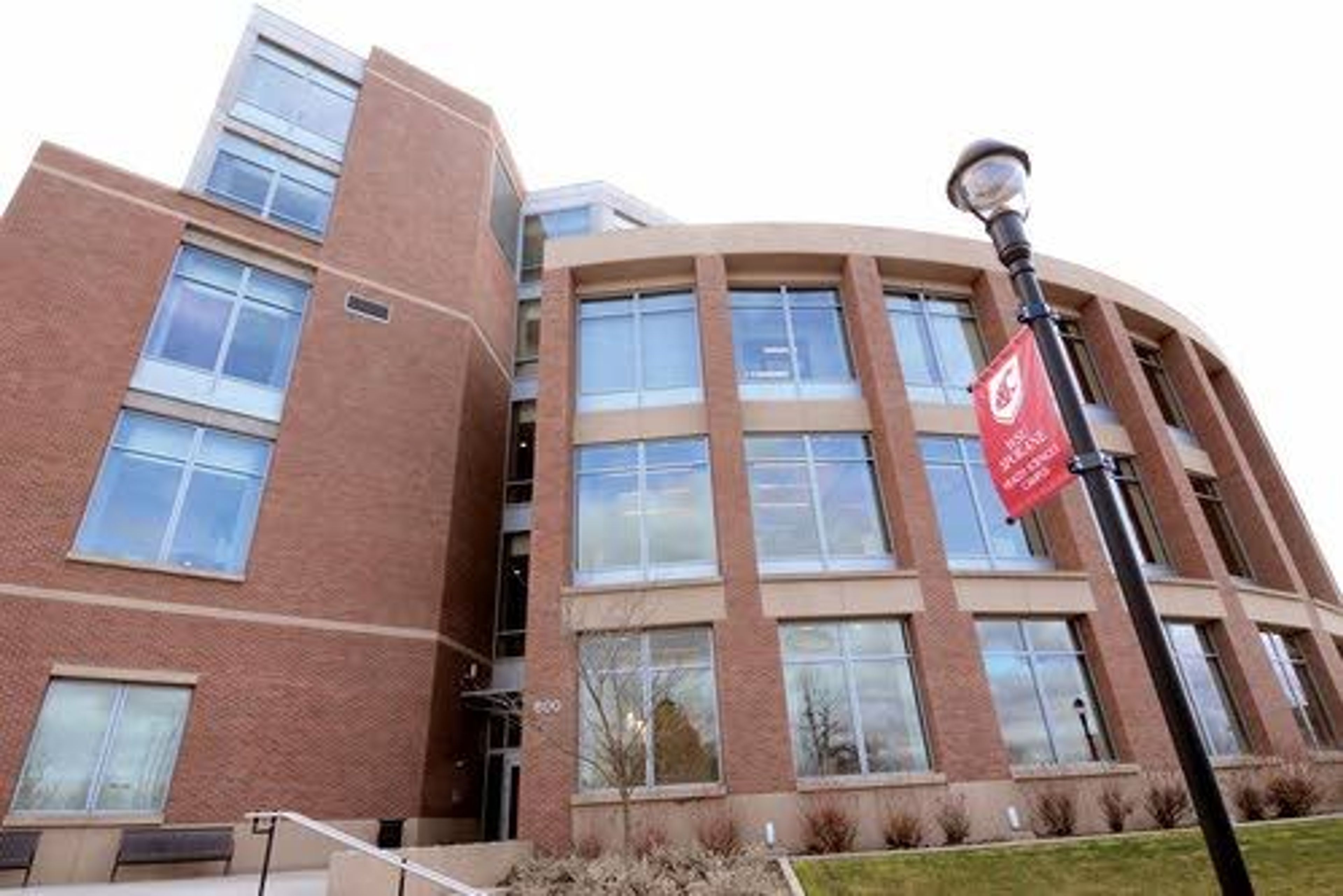 The Academic Center is the hub of the campus, across the mall from the building that will house WSU’s College of Medicine.