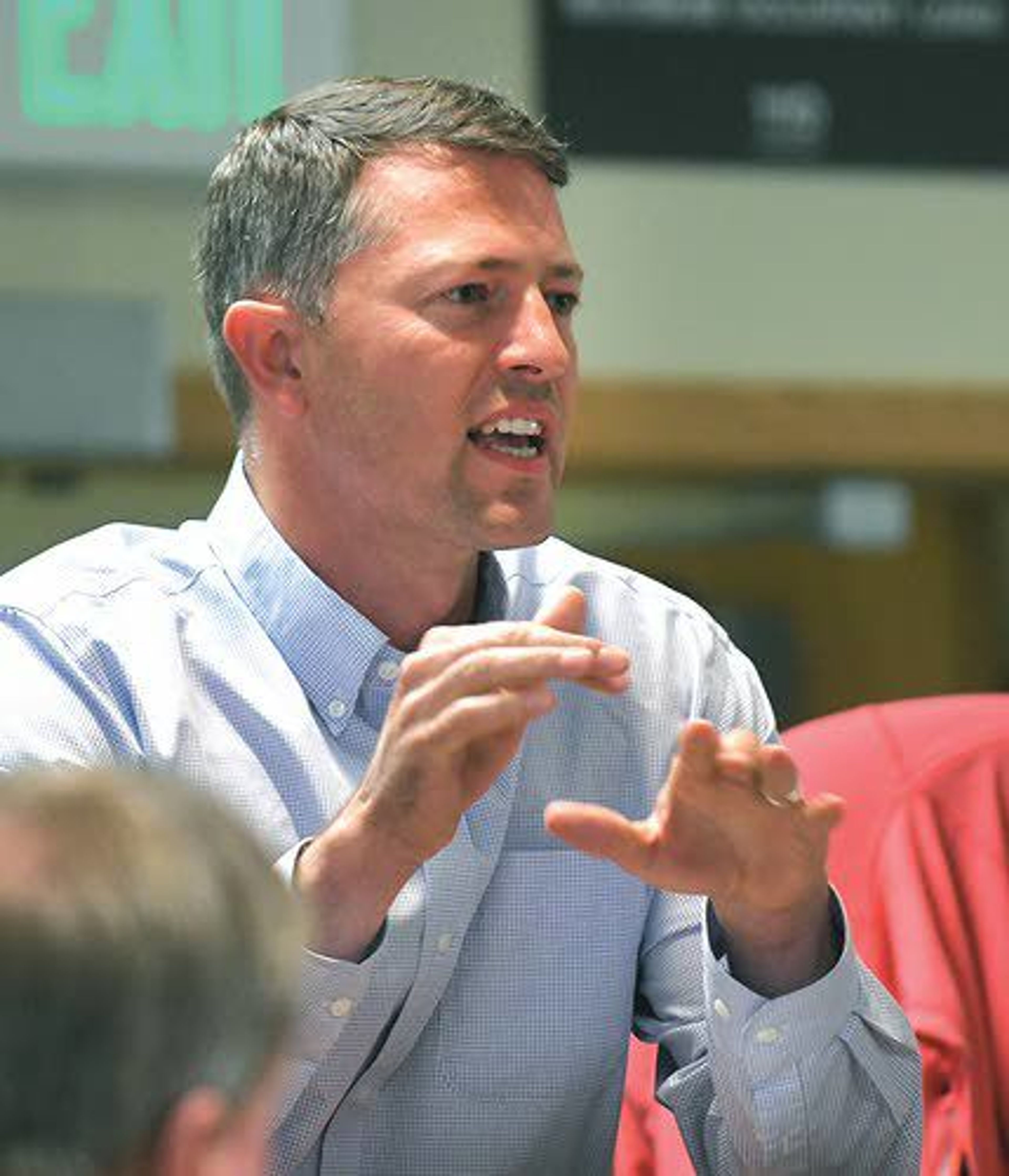 Idaho County Commissoner Mark Frei asks Secretary Perdue about the effects of recent tariffs on area farmers.