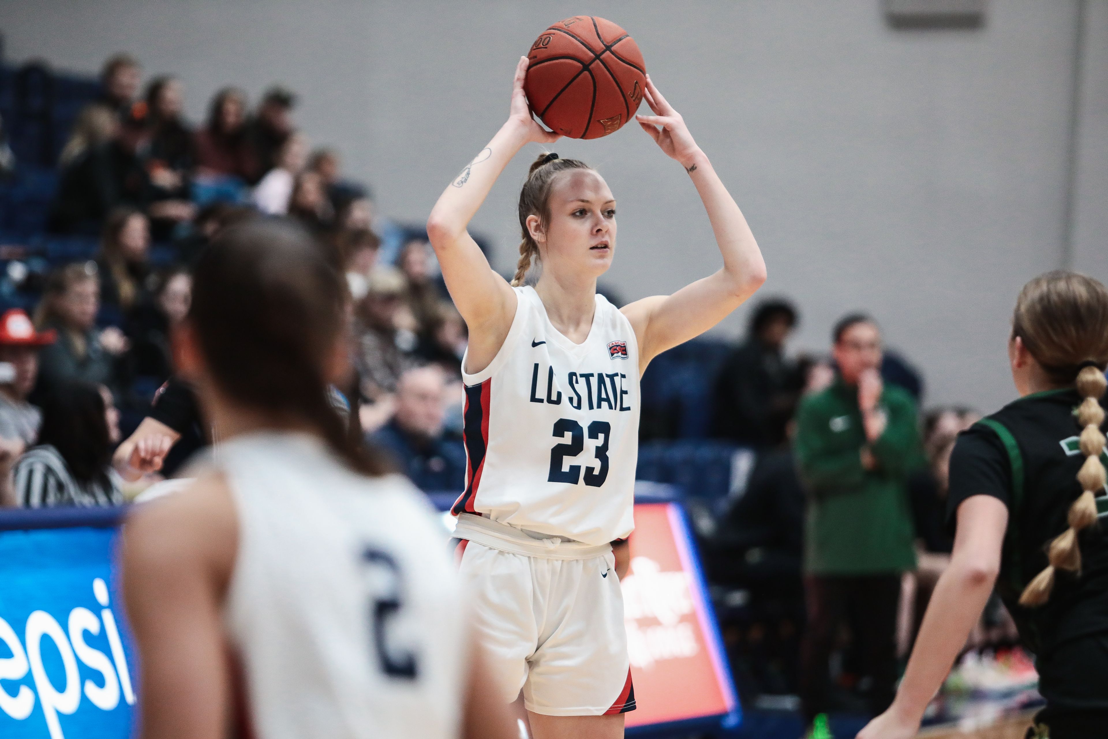 Lewis-Clark State junior forward Matay Green looks to make a pass during a game against Walla Walla on Wednesday at the P1FCU Activity Center in Lewiston.