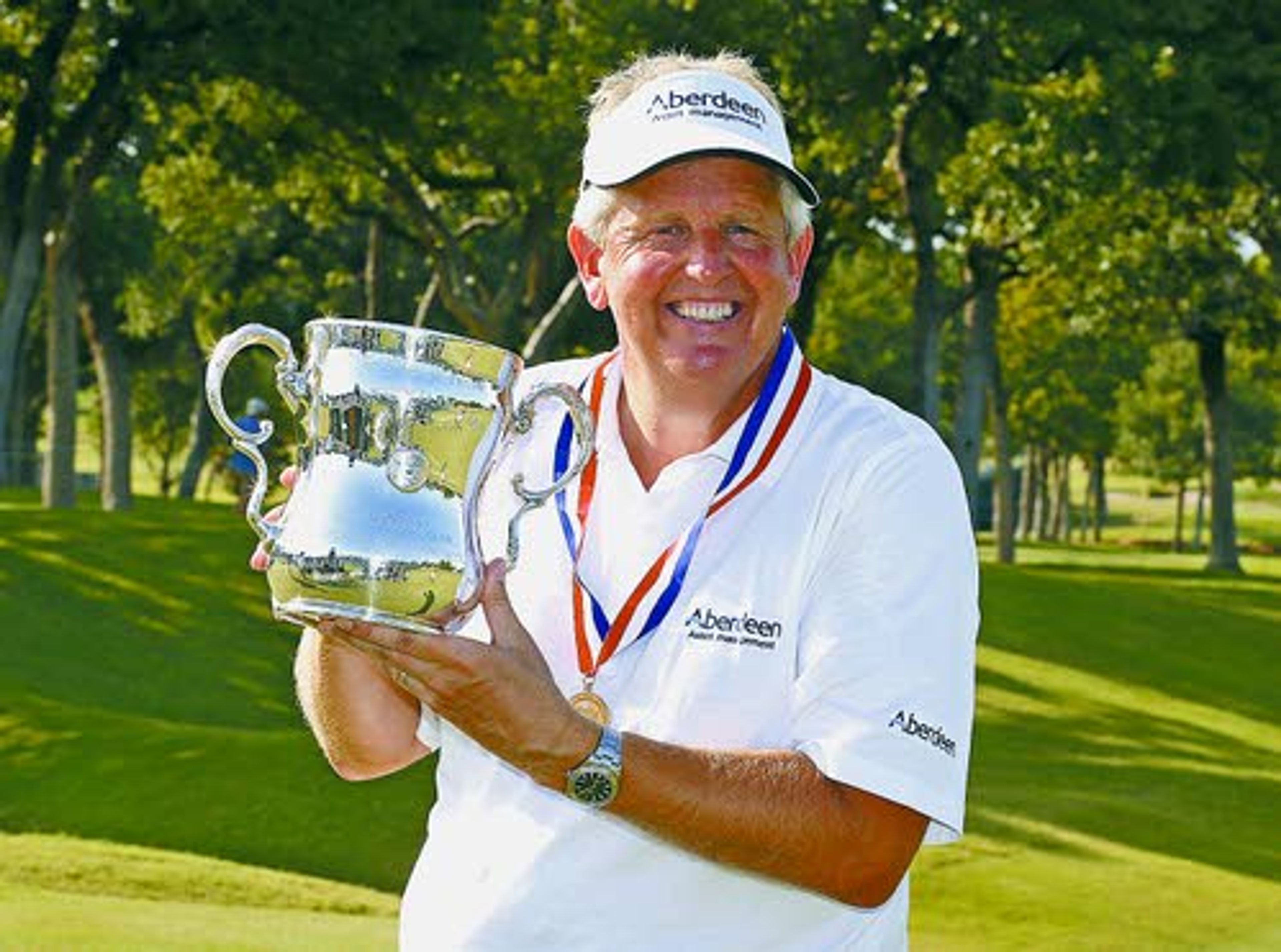 Colin Montgomerie claimed the U.S. Senior Open championship at Edmond, Okla., on Sunday, beating Gene Sauers in a playoff.