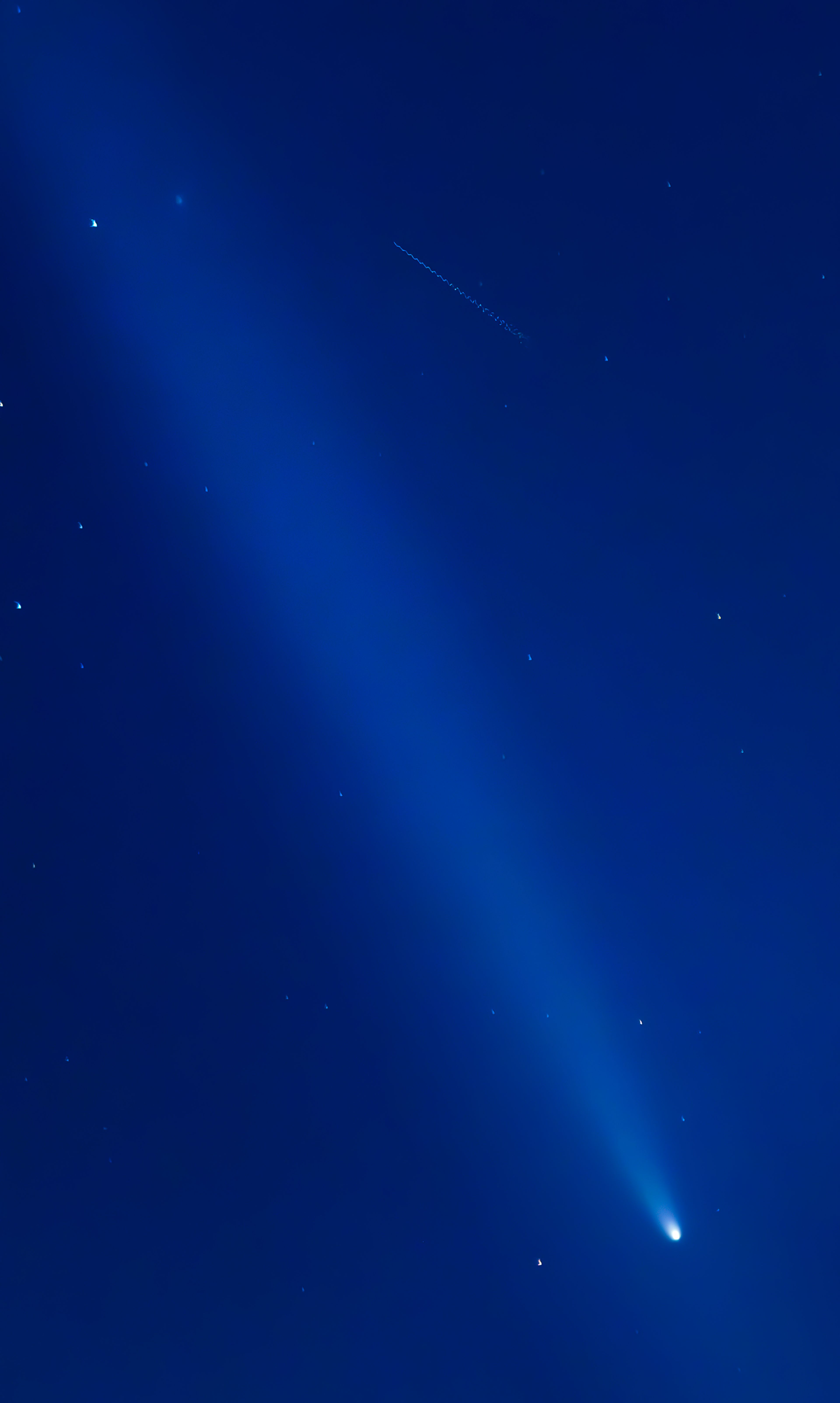 Comet Tsuchinshan�ATLAS is shown making its once-in-a lifetime trip through the solar system Monday night in the skies over Lewiston. The comet likely originated from the Oort Cloud, a large spherical shell of icy debris at the outer reaches of the solar system, and was discovered in 2023 by observers at China�s Tsuchinshan Observatory and an ATLAS (Asteroid Terrestrial-impact Last Alert System) telescope in South Africa. The comet made its closest pass of the sun on Sept. 27, and traveled within approximately 44 million miles of Earth in its closest pass on Oct. 12. According to NASA, a comet is referred to as either dirty snowballs or snowy dirtballs depending on whether they contain more ice material or rocky debris. Comet Tsuchinshan-ATLAS is a dirty snowball with a tail believed to be 18 million miles long.