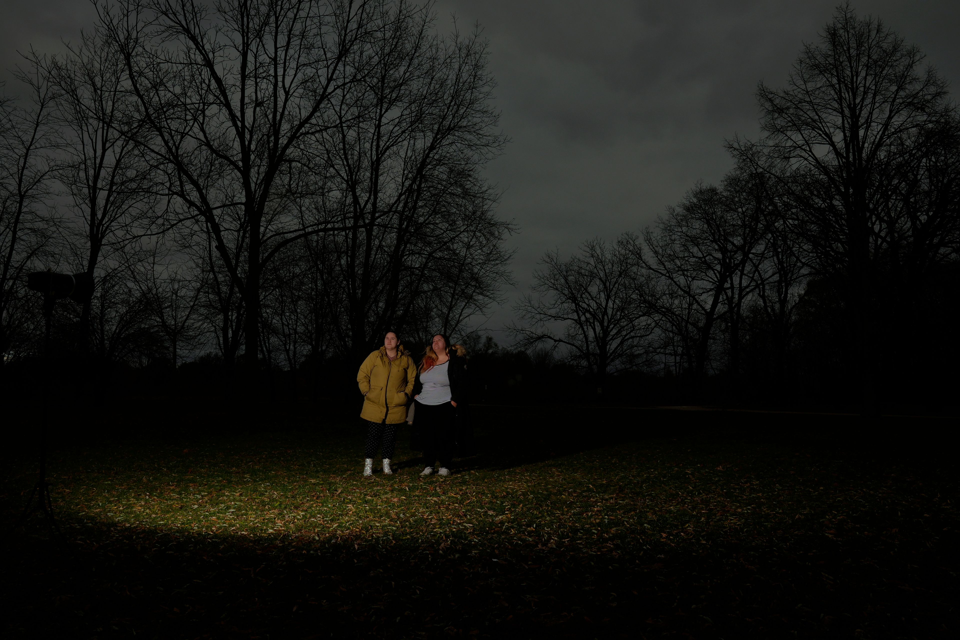 Sadie Perez, left, and her sister Amalia Perez and are seen Thursday, Nov. 28, 2024, in Wisconsin. (AP Photo/Morry Gash)