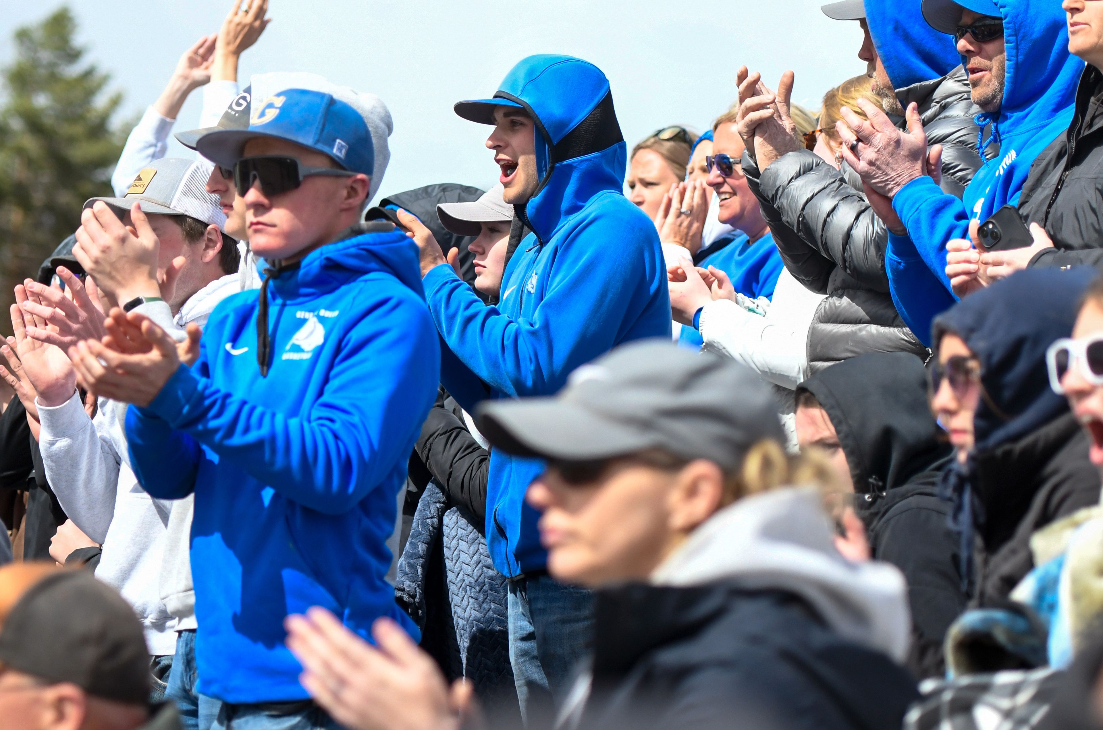 Genesee fans get on their feet to cheer from the stands during an Idaho Class 1A state championship game May 17 in Genesee.