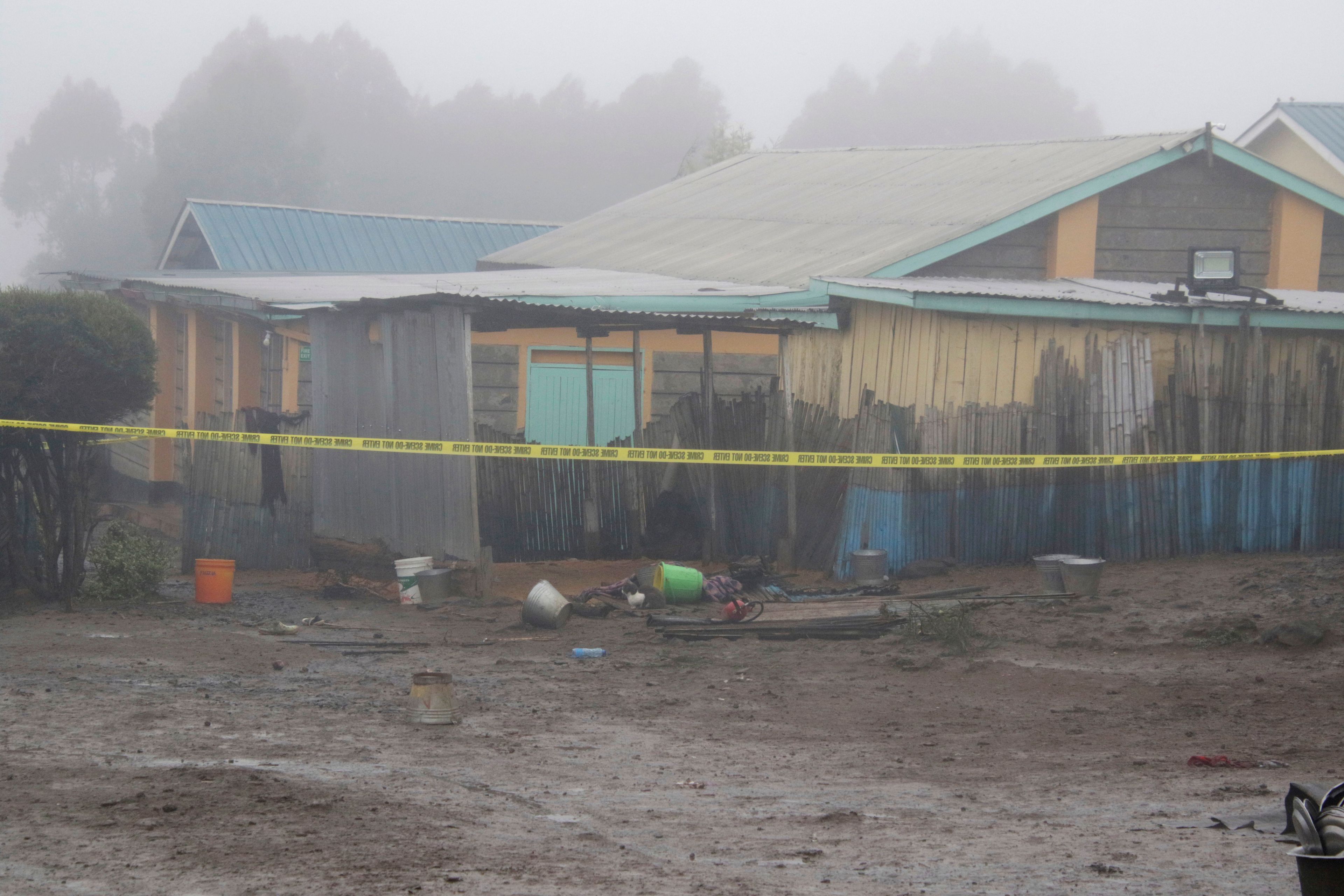 Part of a dormitory is seen following a fire at the Hillside Endarasha Primary in Nyeri, Kenya Friday, Sept. 6, 2024. A fire in a school dormitory in Kenya has killed several students and seriously burned others.