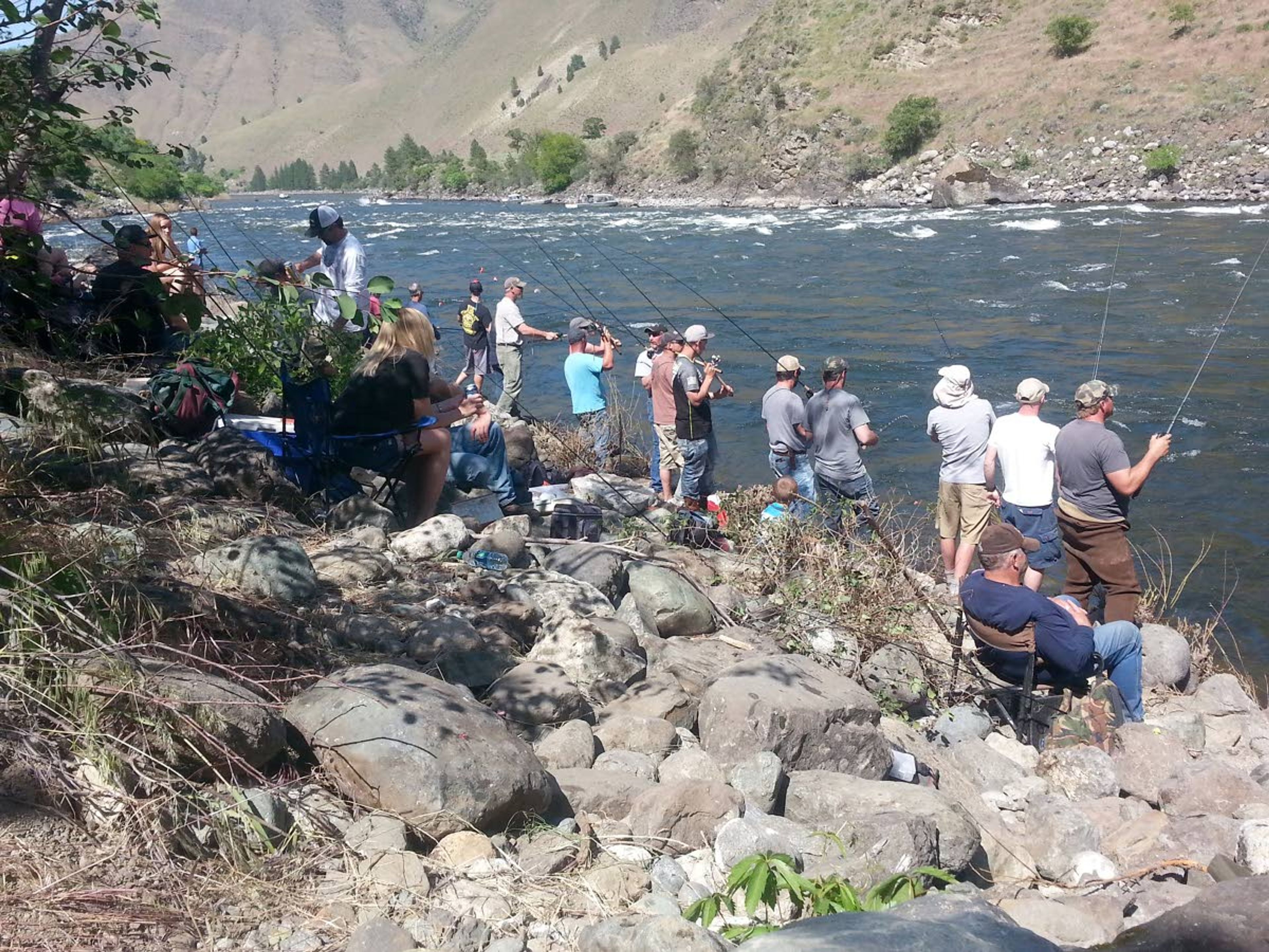 Salmon anglers fish the Boulder Hole on the lower Salmon River near Riggins in this file photo. Fisheries managers are expecting another poor return of spring chinook but enough for a season on the lower Salmon and Little Salmon rivers.