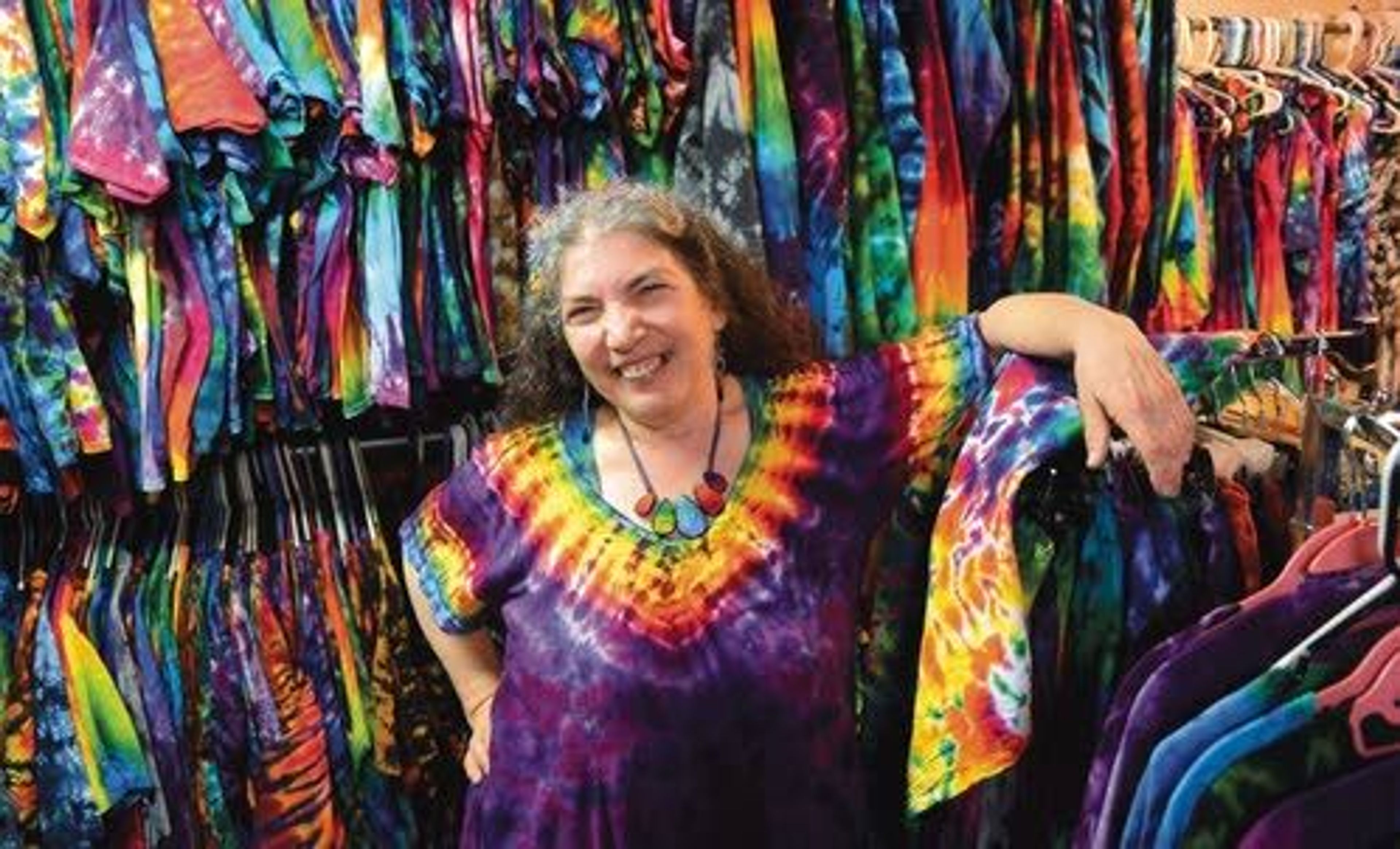 Moscow’s Arlene Falcon, owner of Tye-Dye Everything, has been in the tie-dye business since 1989.