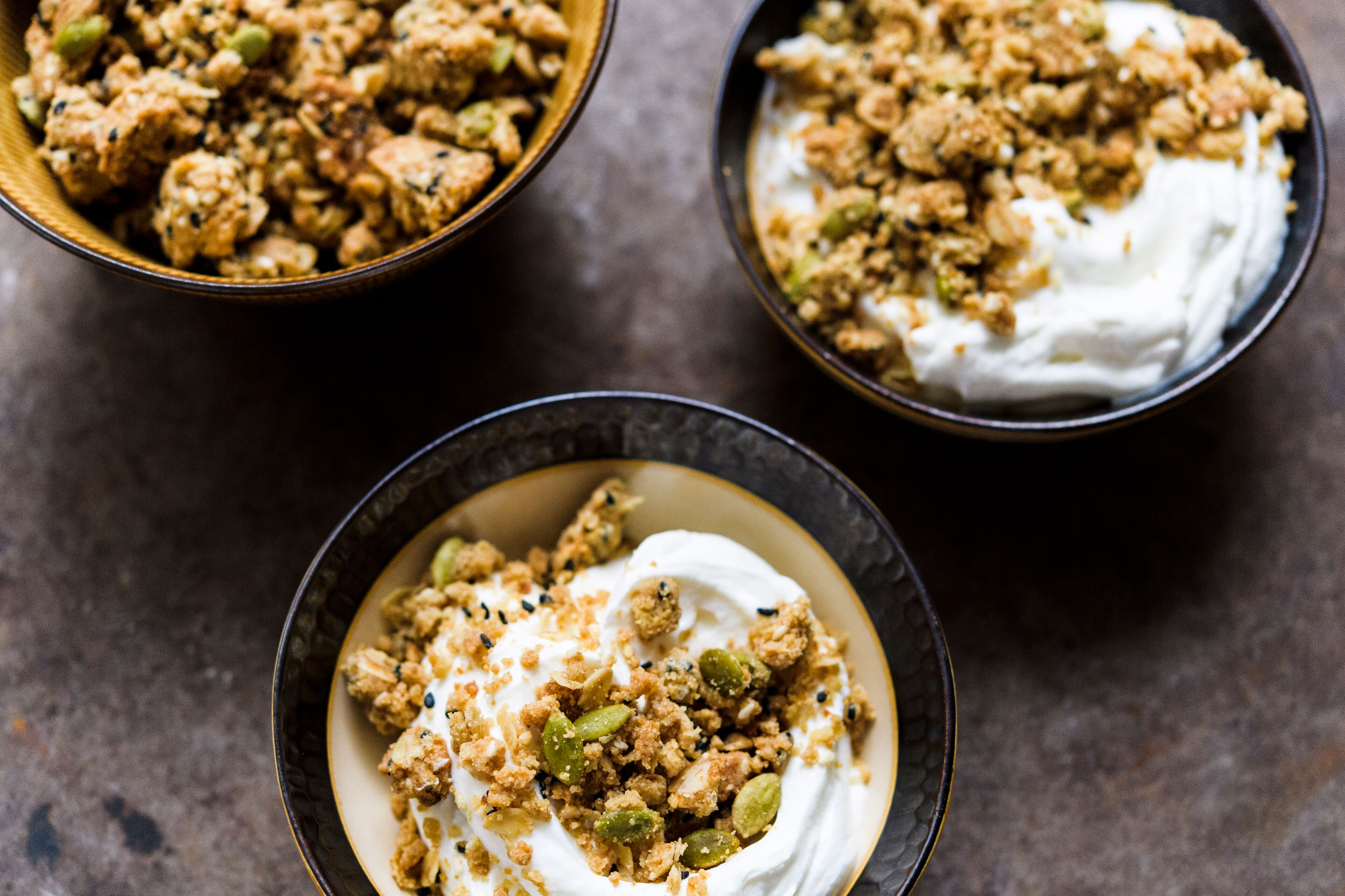 This image released by Milk Street shows a recipe for Sesame-Oat Crumble. (Milk Street via AP)