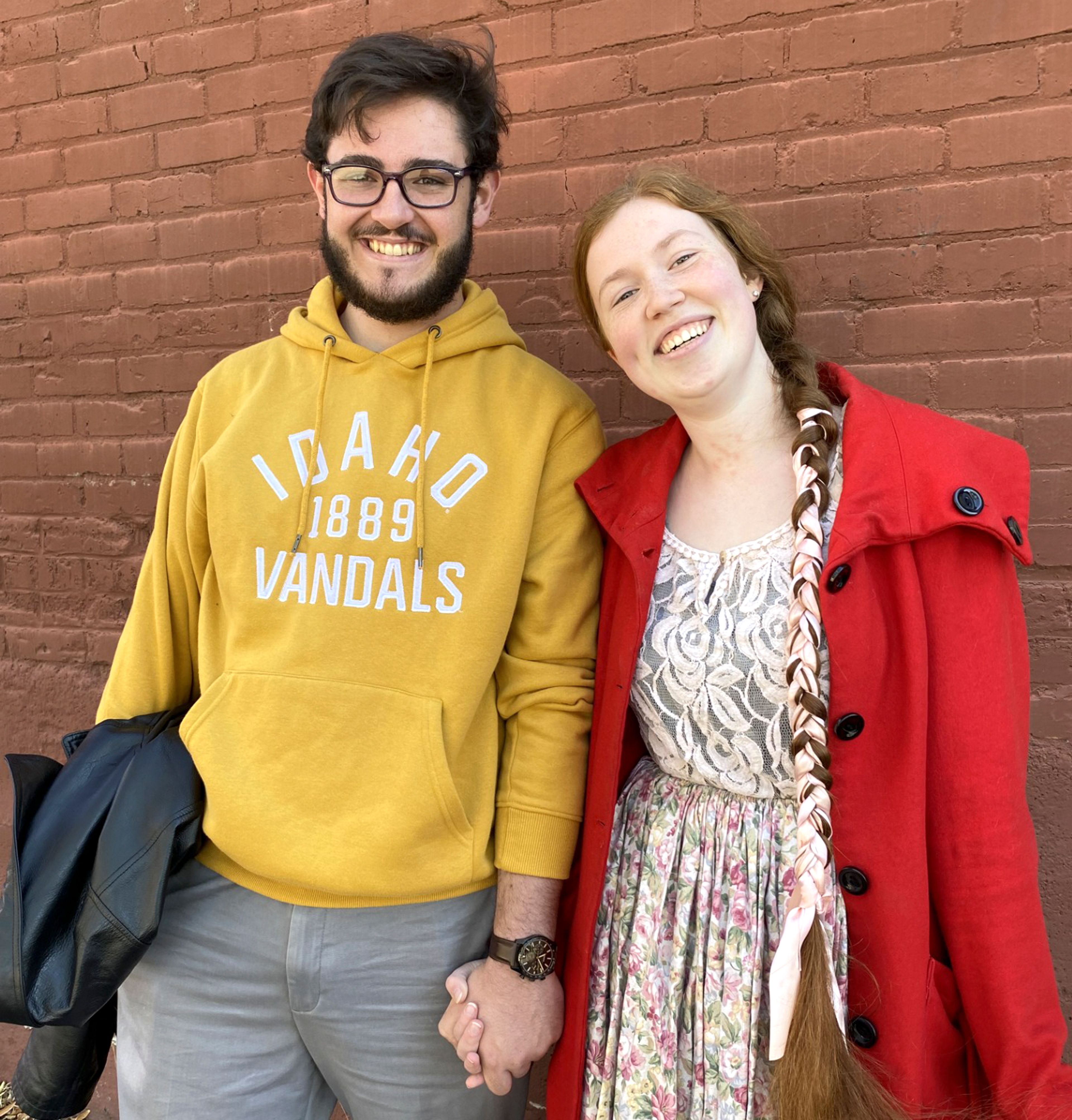 University of Idaho students Ethan King and Mataya Dillon happened to be wearing colors that matched their picks.